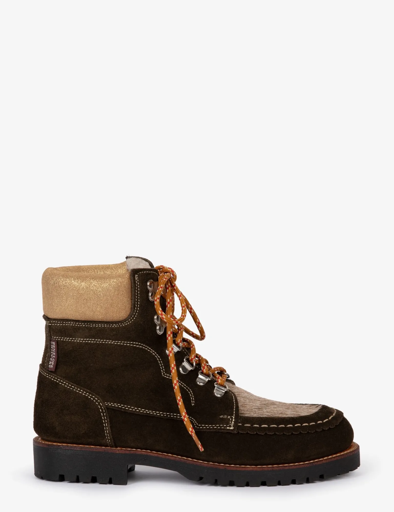 Penelope Chilvers Pioneer Suede Boot Khaki/Gold Sale