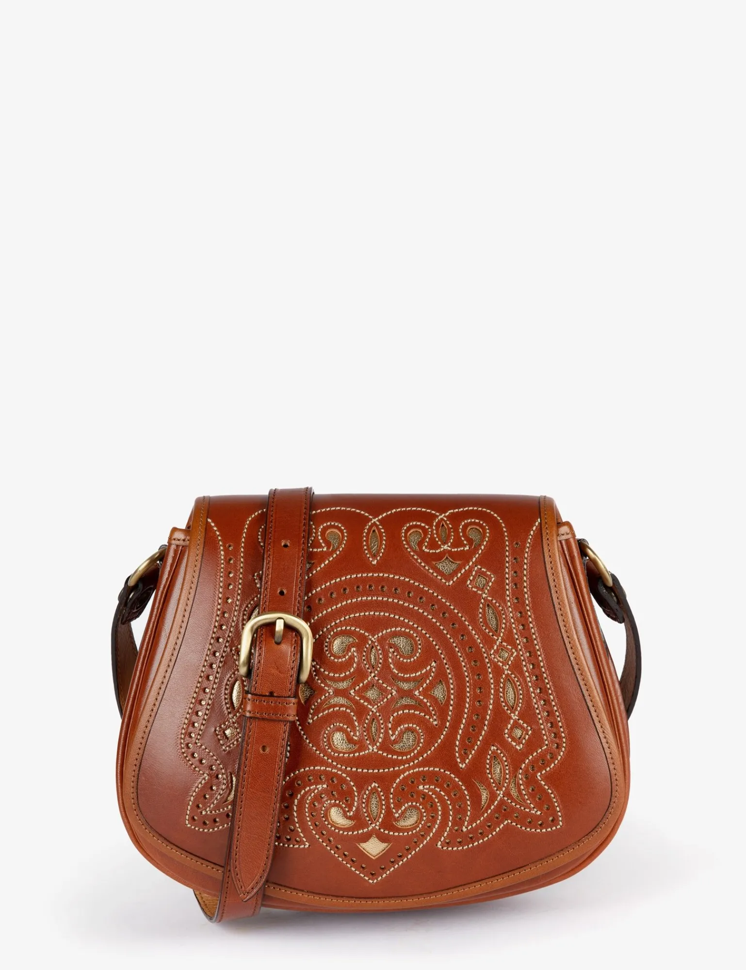 Penelope Chilvers Romero Leather Bag Tan/Gold Fashion