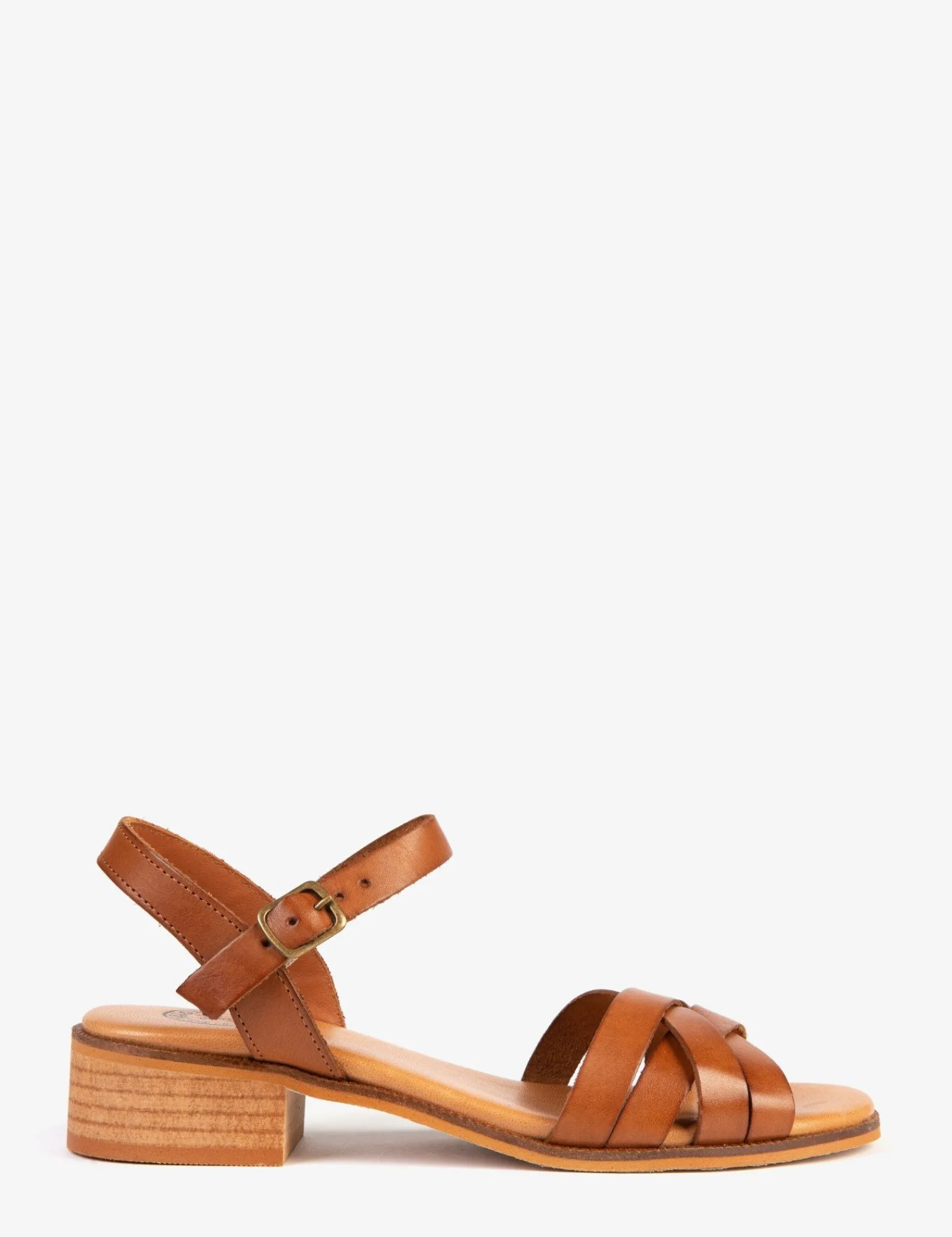 Penelope Chilvers Heeled Shepherdess Leather Sandal Tan Fashion