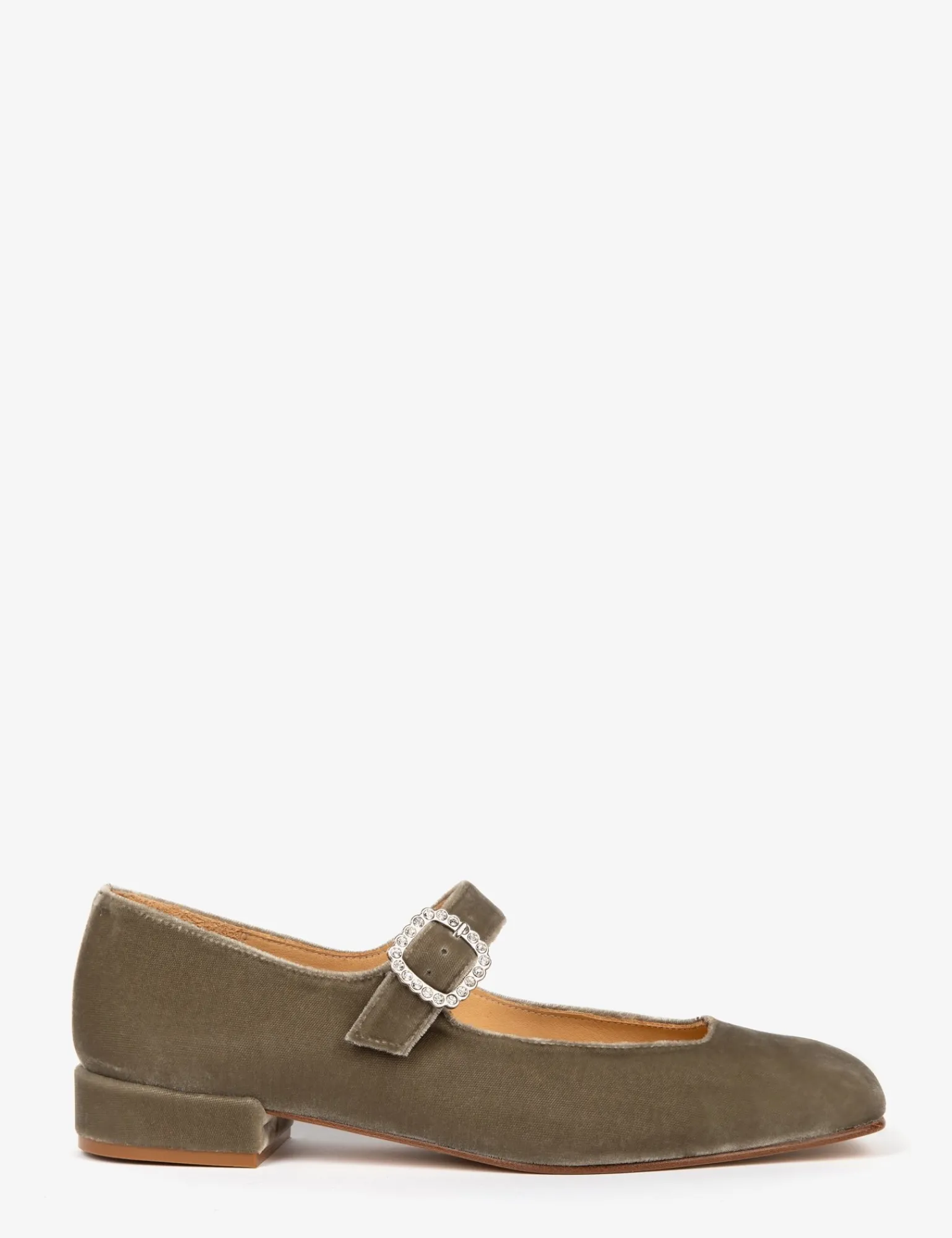 Penelope Chilvers Low Mary Jane Velvet Shoe Putty Sale