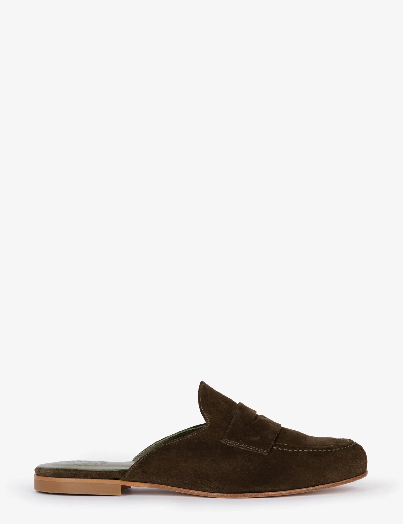Penelope Chilvers Valentina Suede Backless Loafer Khaki Hot