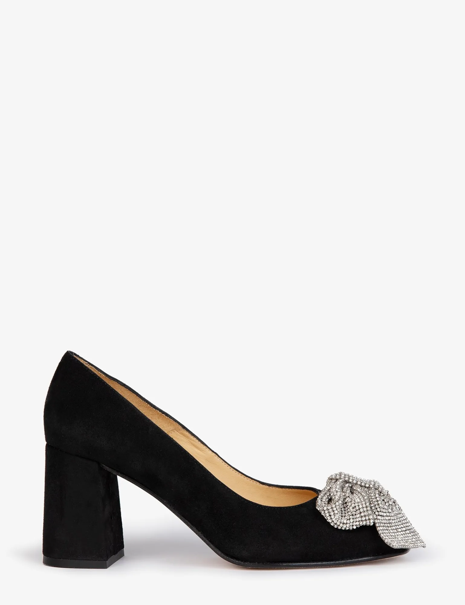 Penelope Chilvers Gamine Bow Suede Shoe Black Fashion