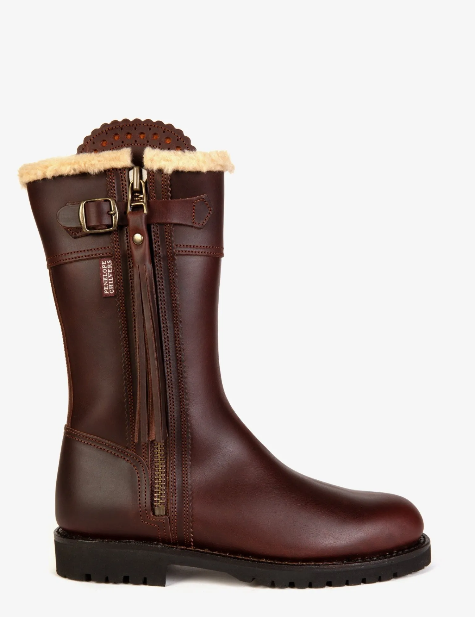 Penelope Chilvers Midcalf Lined Tassel Boot Conker Sale