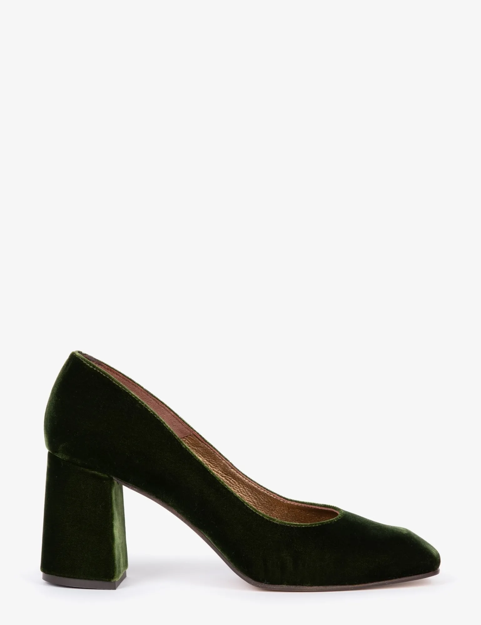 Penelope Chilvers Gamine Velvet Shoe Khaki New