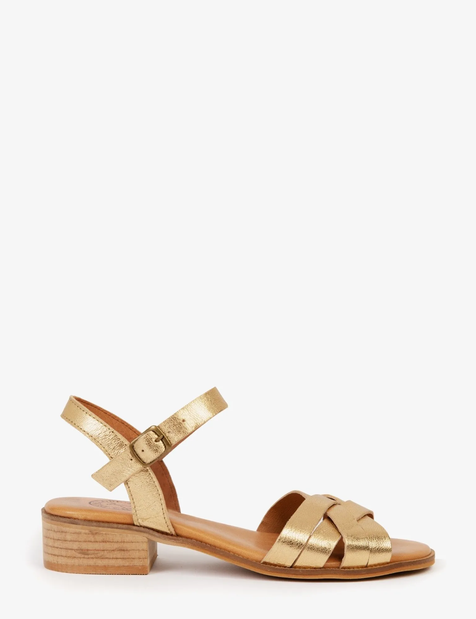 Penelope Chilvers Heeled Shepherdess Leather Sandal Gold Online