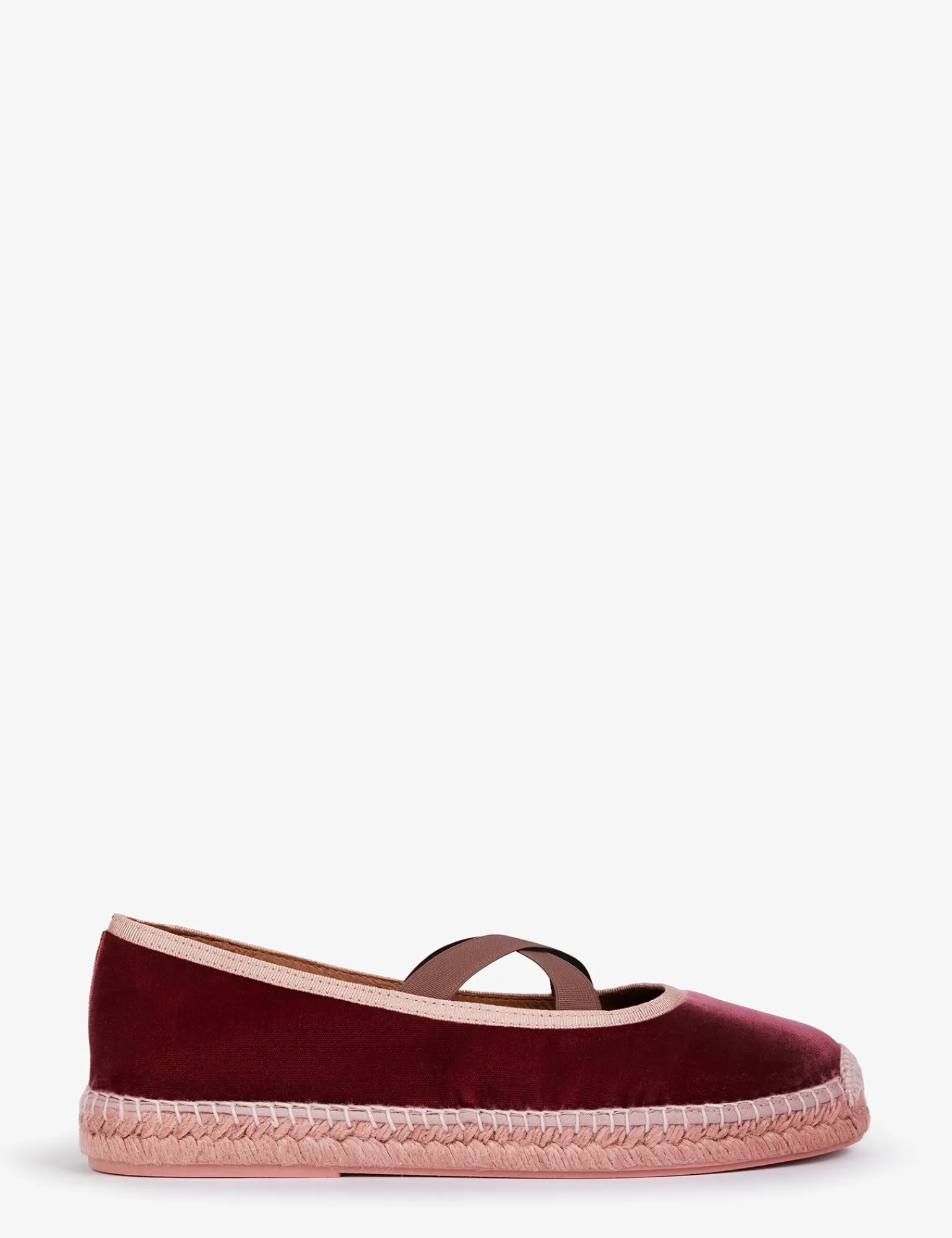 Penelope Chilvers Chico Velvet Espadrille Pink New