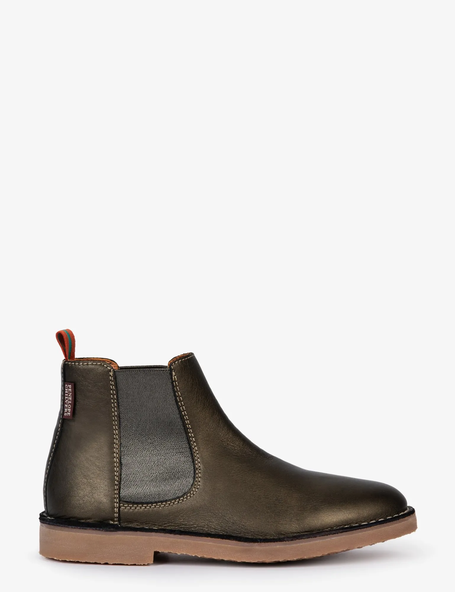Penelope Chilvers Rambla Metallic Leather Boot Khaki Clearance