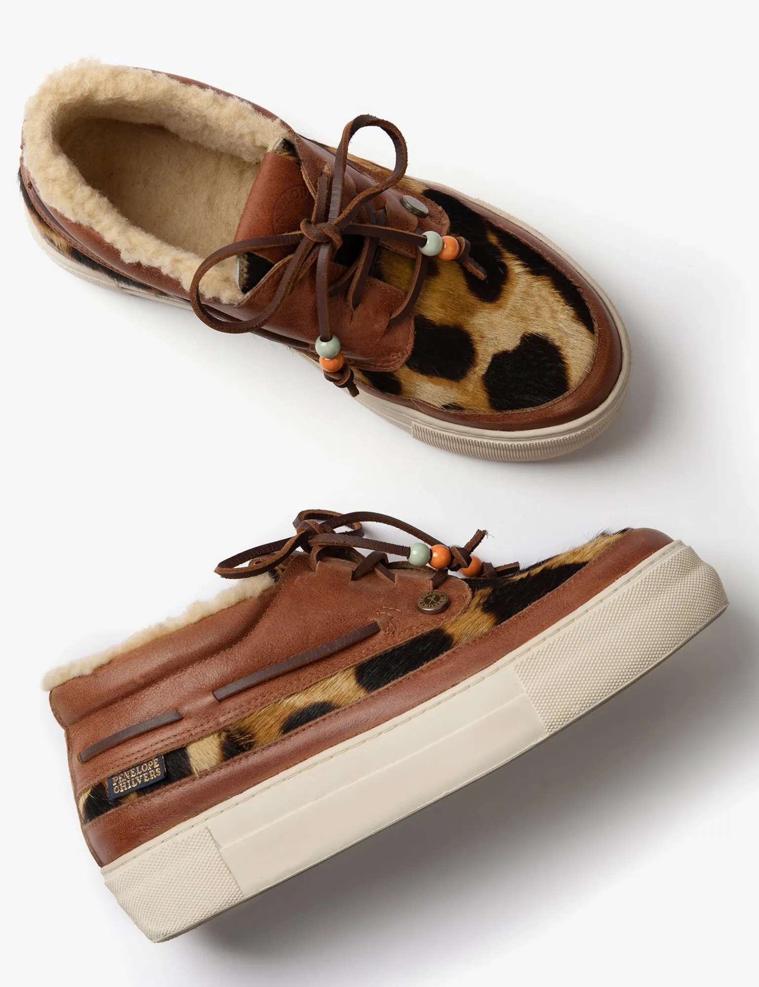 Penelope Chilvers Lumberjack Pony Wool-Lined Trainer Brown Fashion