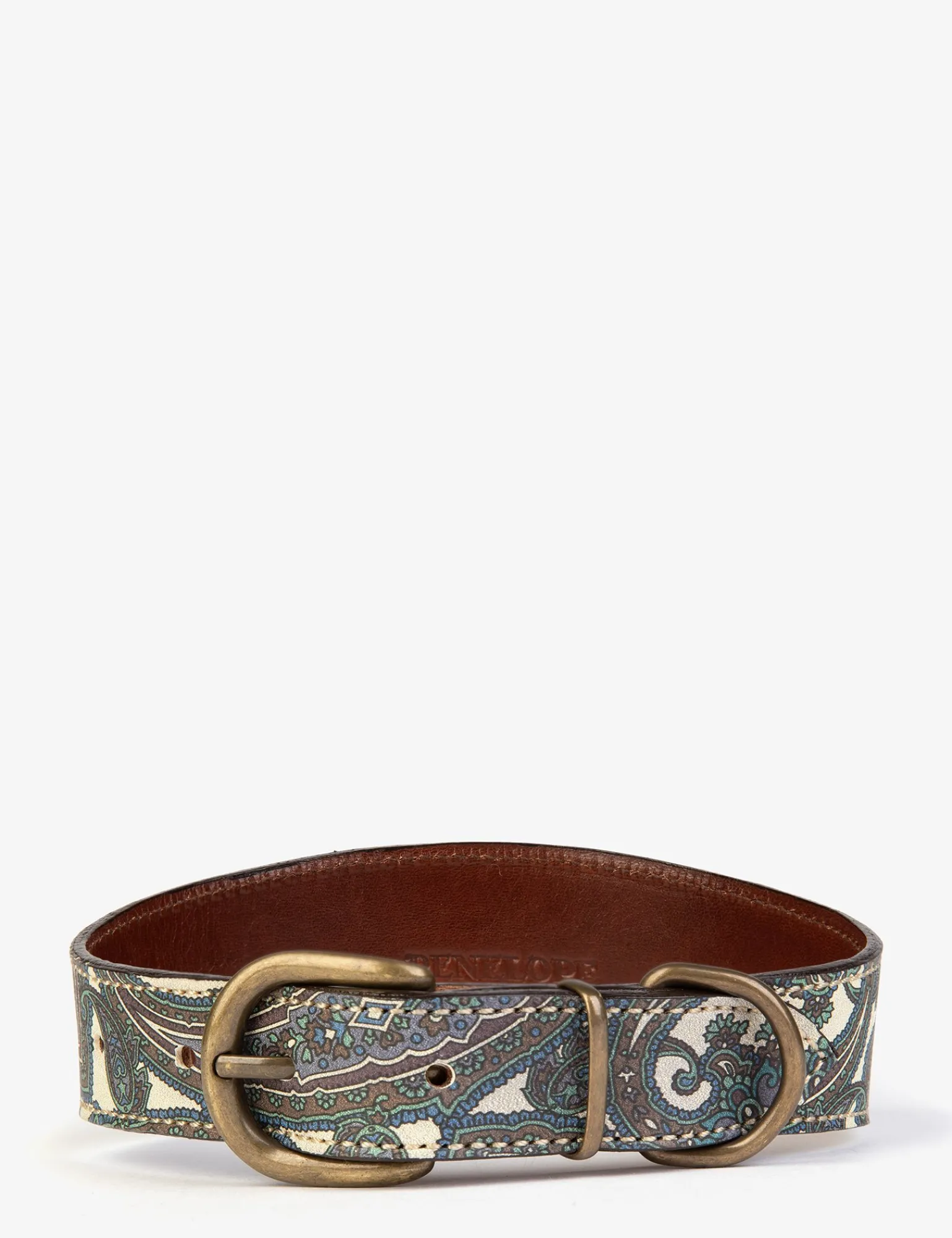 Penelope Chilvers Paisley Dog Collar Blue Sale