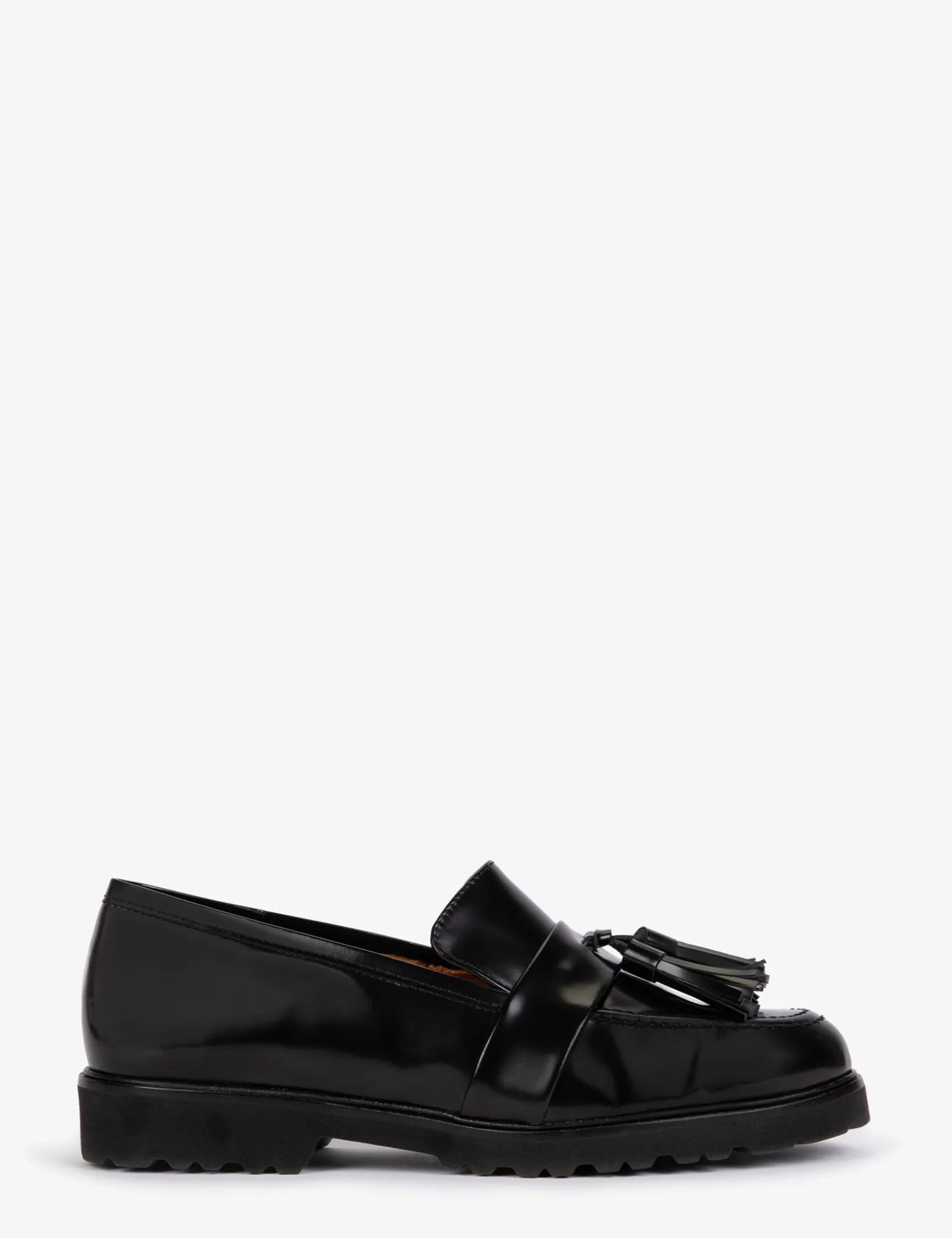 Penelope Chilvers Irvine Tassel Leather Loafer Black Discount