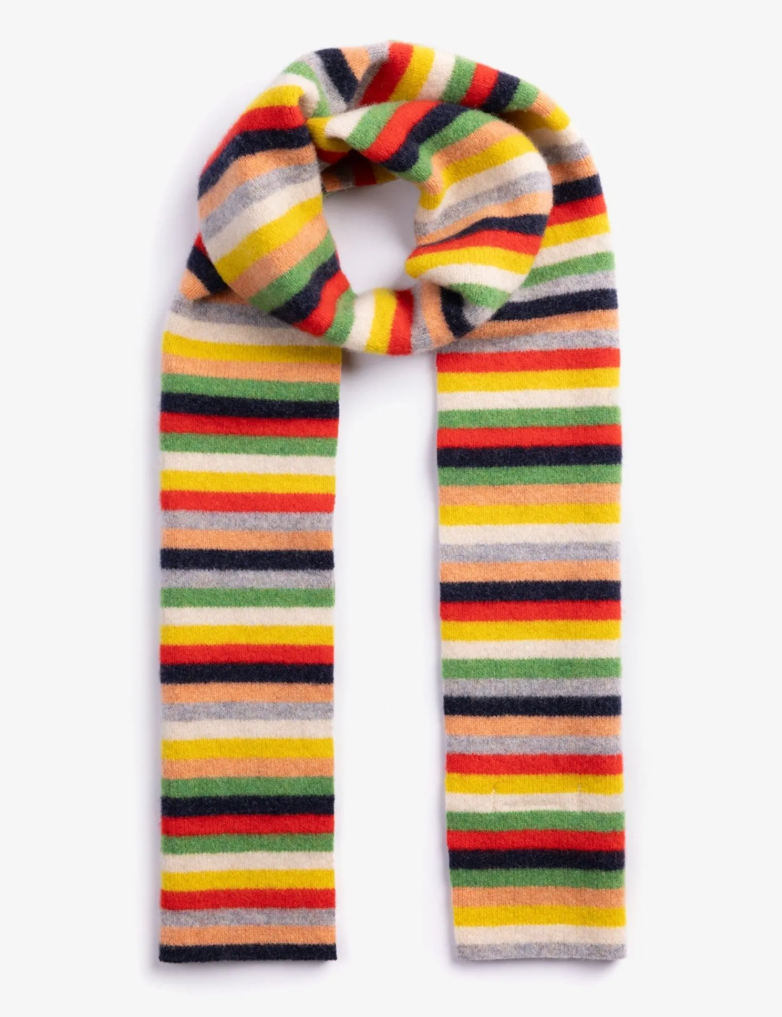 Penelope Chilvers Miro Wool Stripe Scarf Orange/Multi Hot