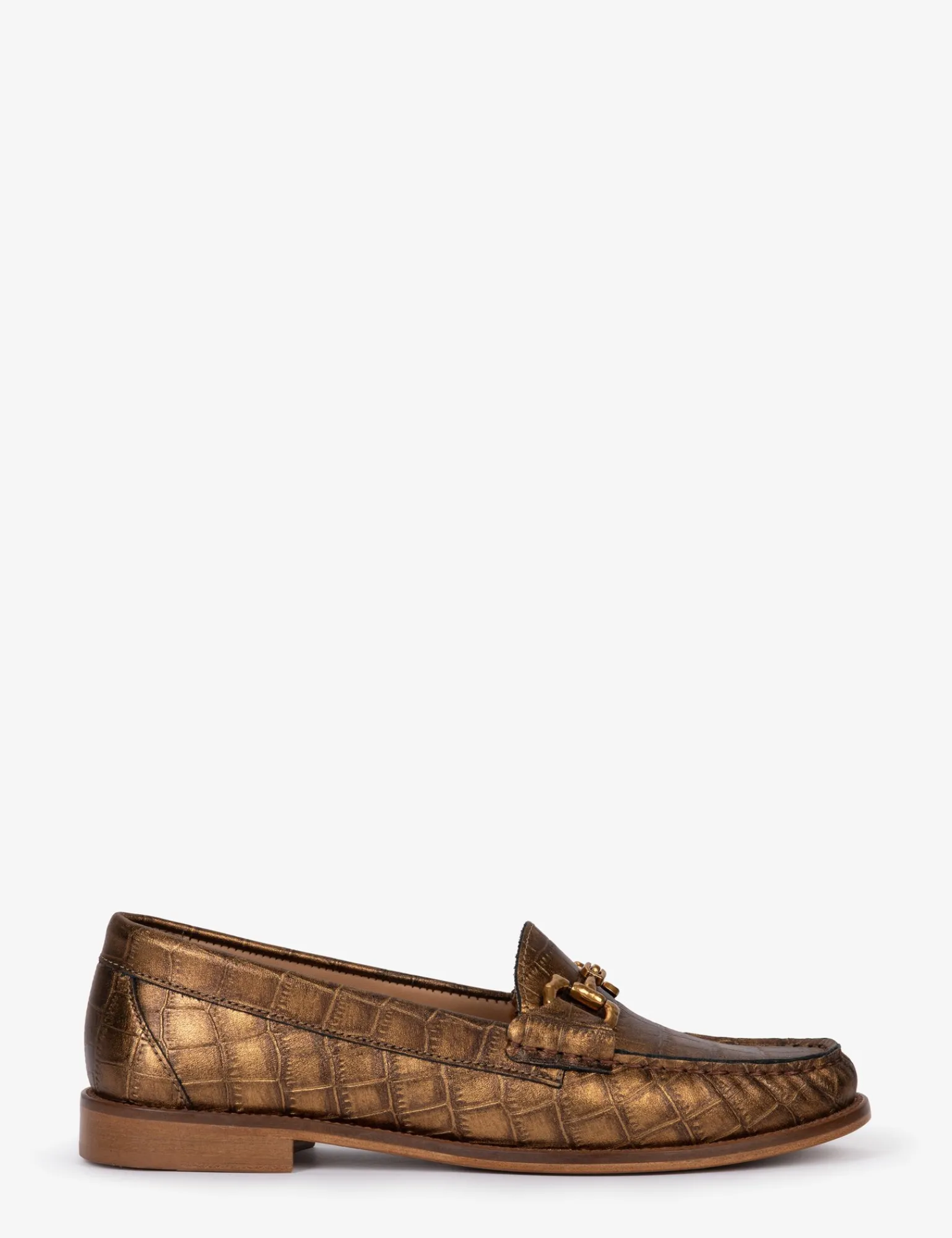 Penelope Chilvers Ayr Metallic Croc Loafer Bronze Clearance