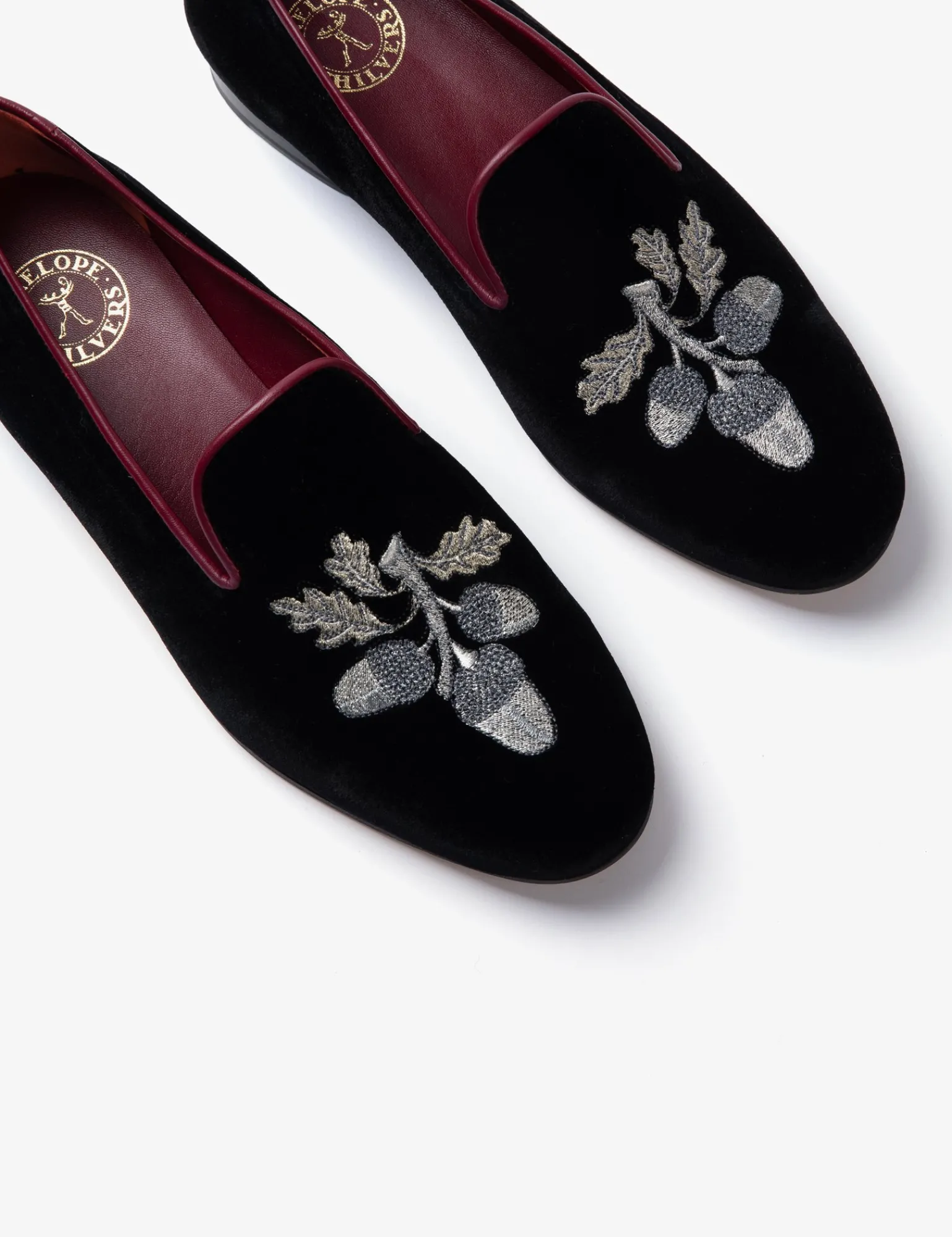 Penelope Chilvers Mens Dandy Velvet Acorn Slipper Black Online