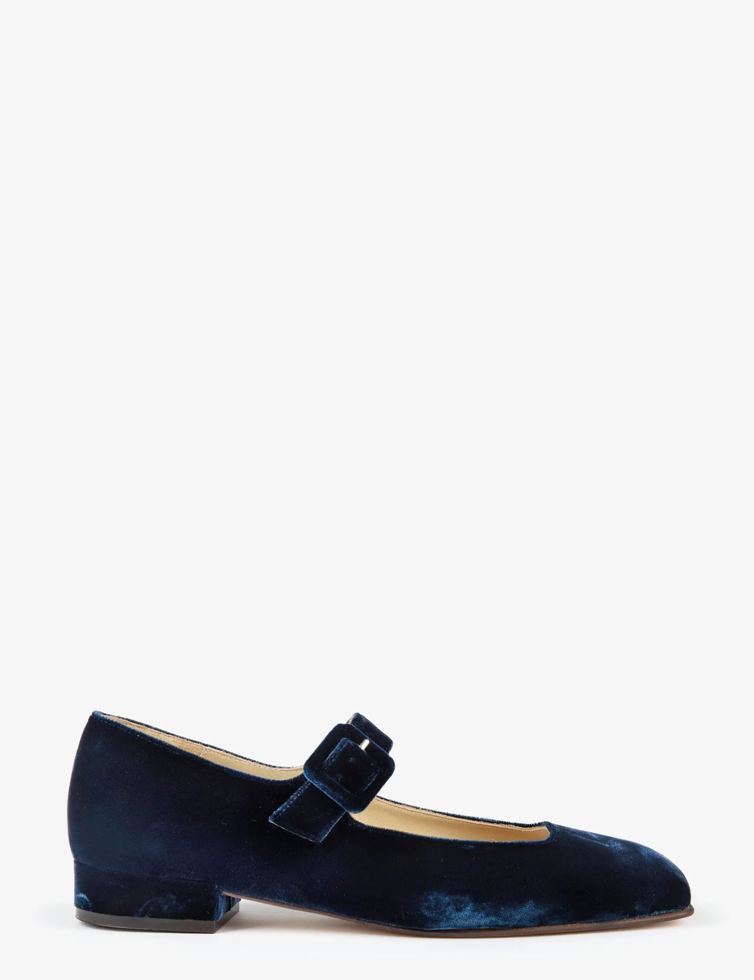 Penelope Chilvers Low Mary Jane Velvet Shoe Navy Clearance