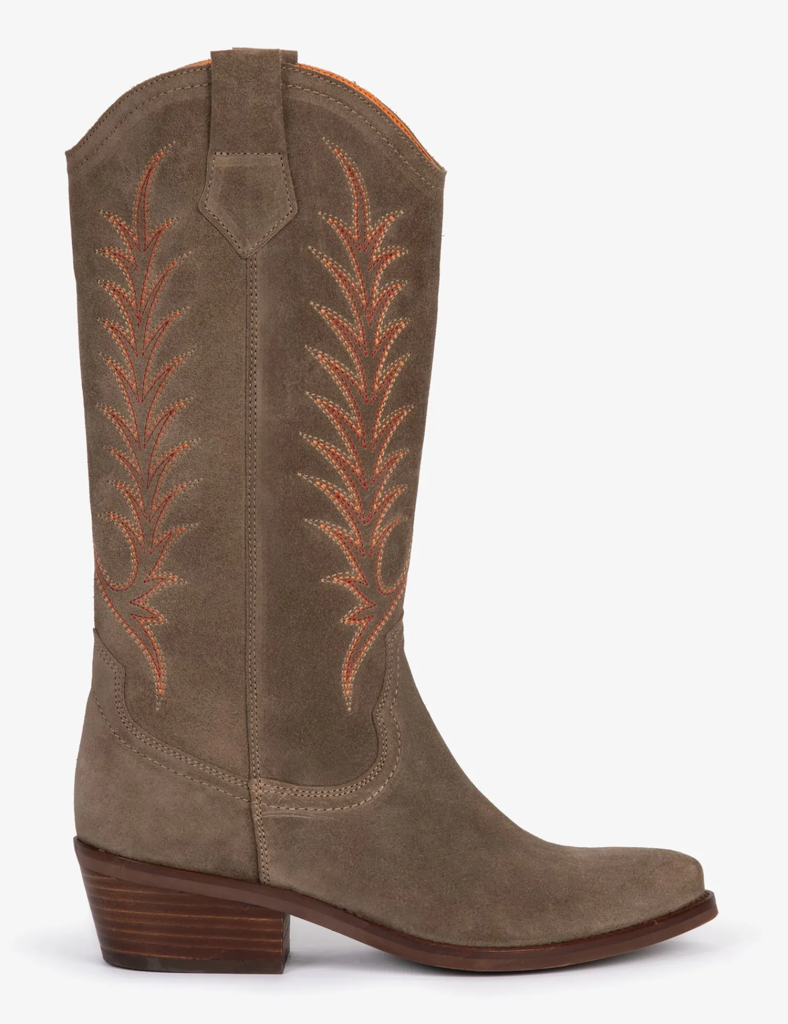 Penelope Chilvers Goldie Embroidered Cowboy Boot Taupe Clearance