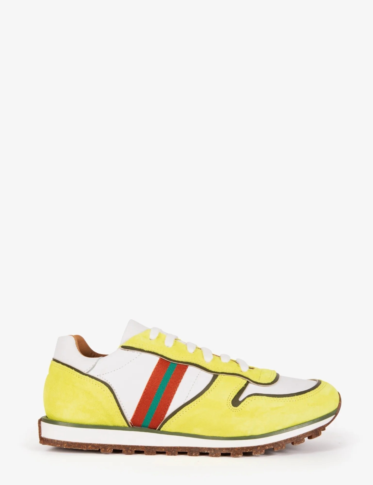 Penelope Chilvers Studio Leather Trainer White/Yellow Clearance