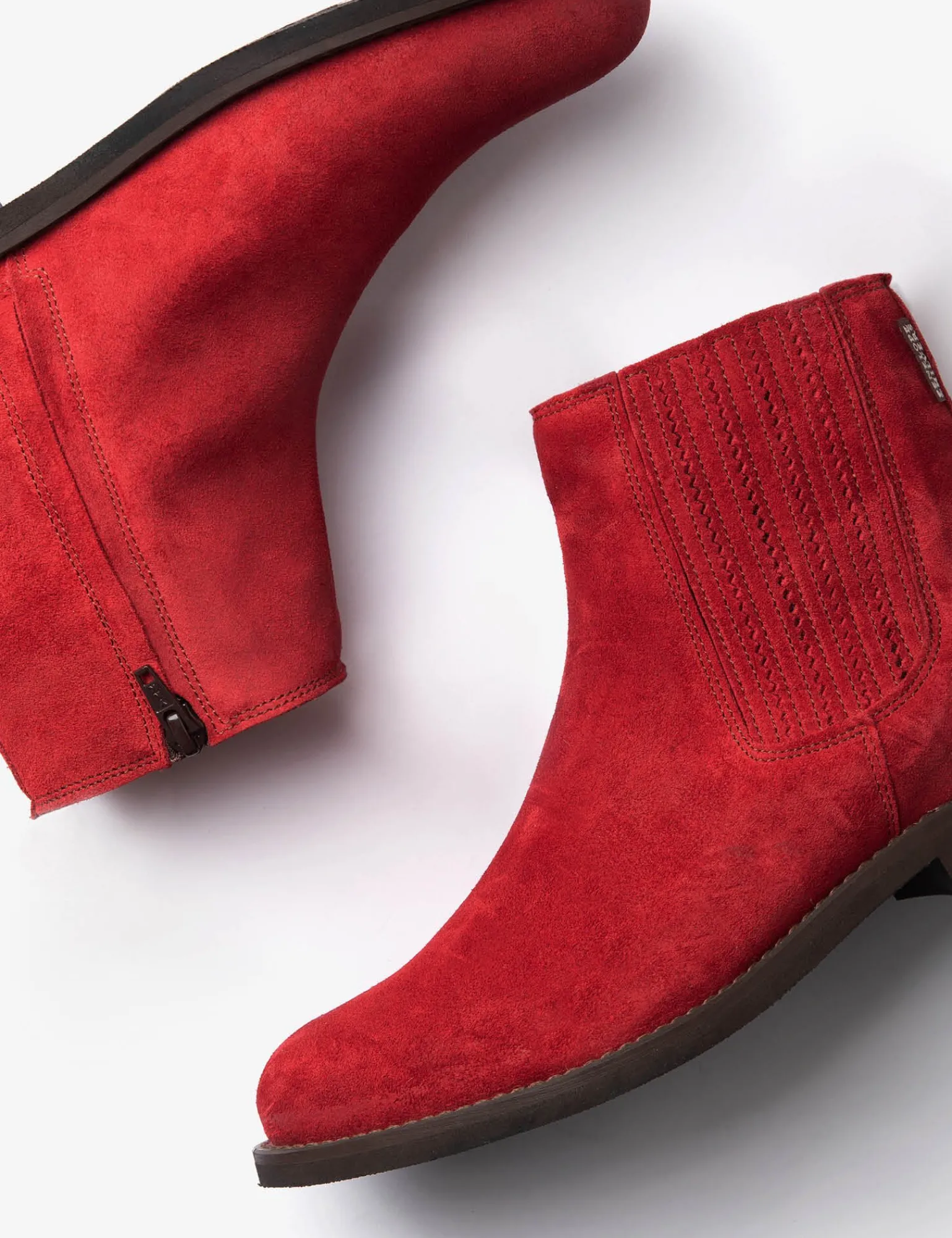 Penelope Chilvers Chelsea Suede Boot Red Fashion