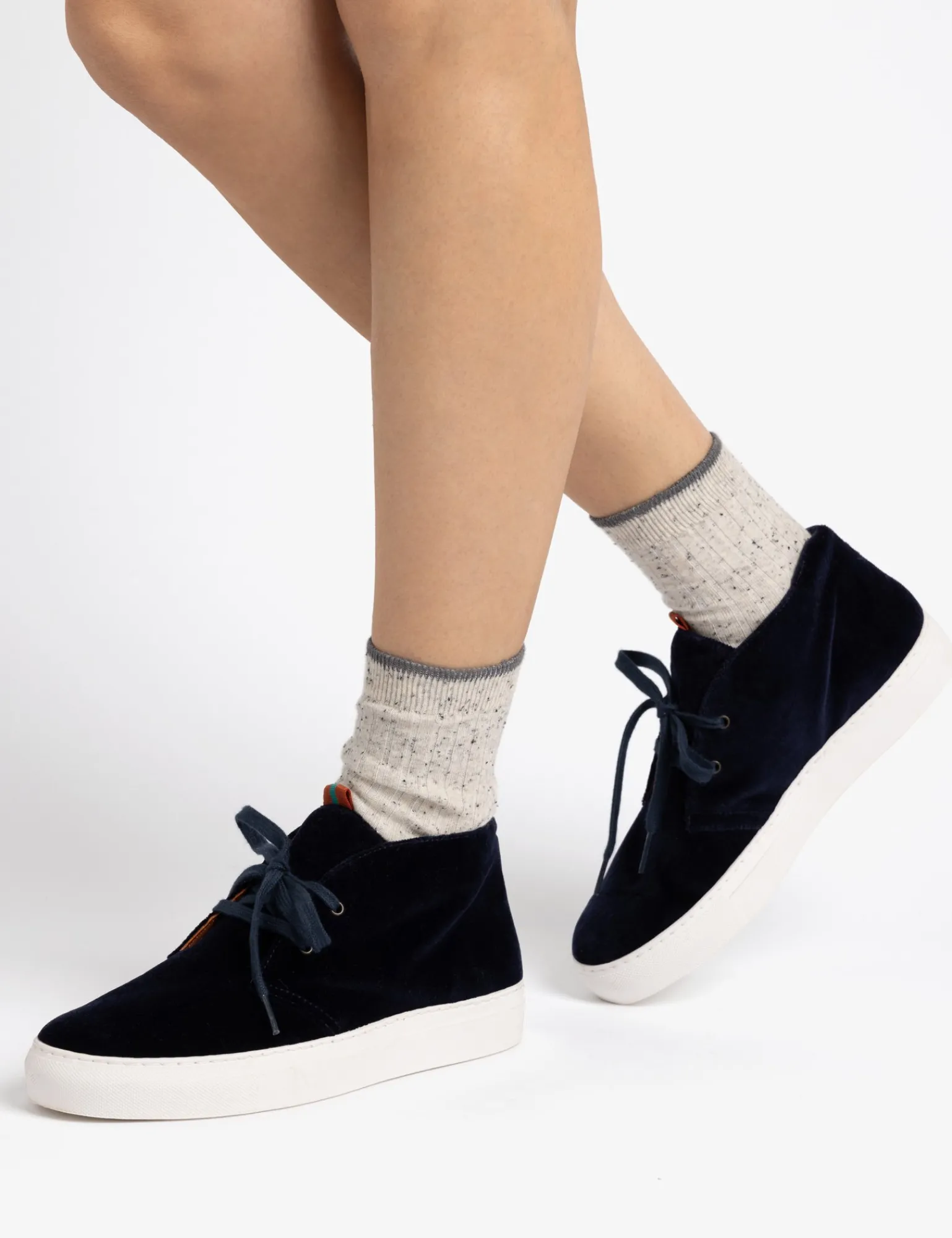 Penelope Chilvers Jungle Velvet Trainer Navy Clearance