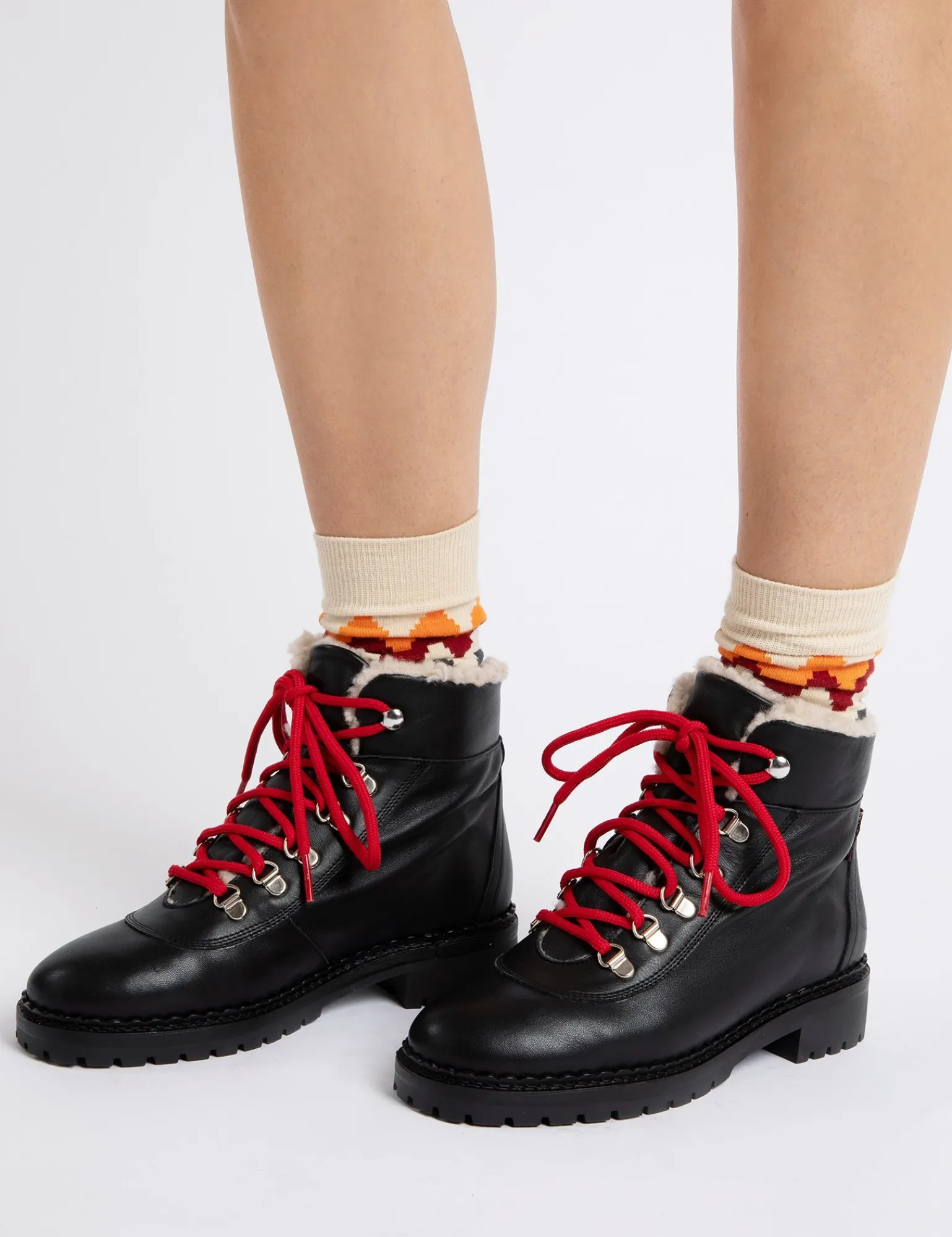 Penelope Chilvers Cortina Leather Shearling Boot Black/Black Clearance