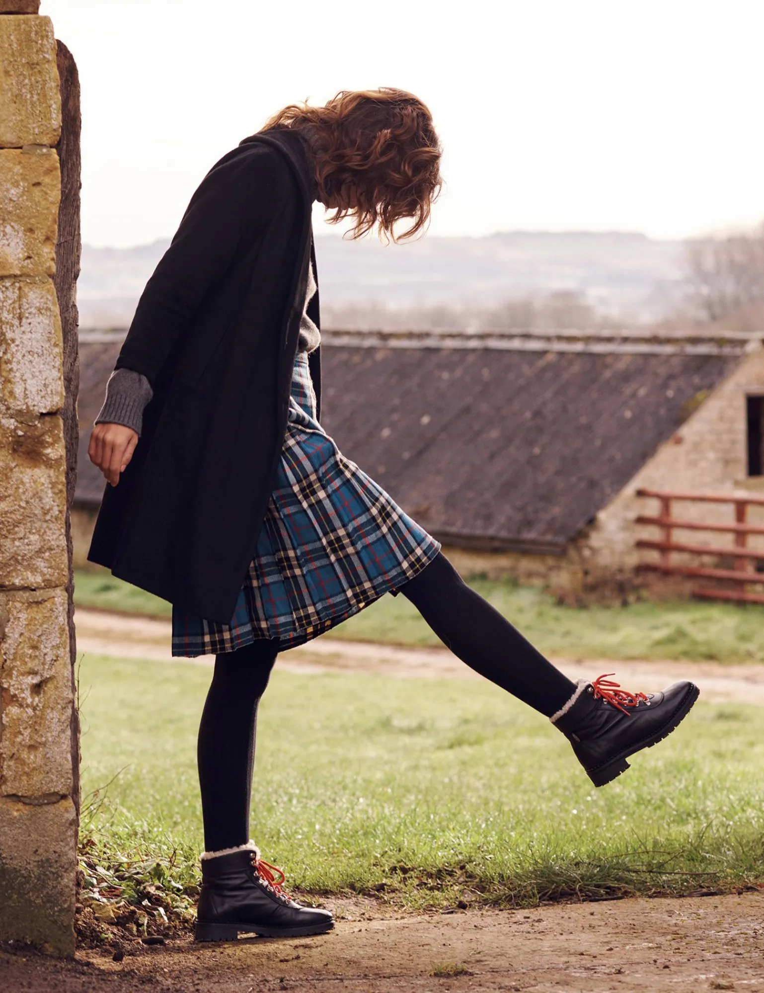 Penelope Chilvers Cortina Leather Shearling Boot Black/Black Clearance