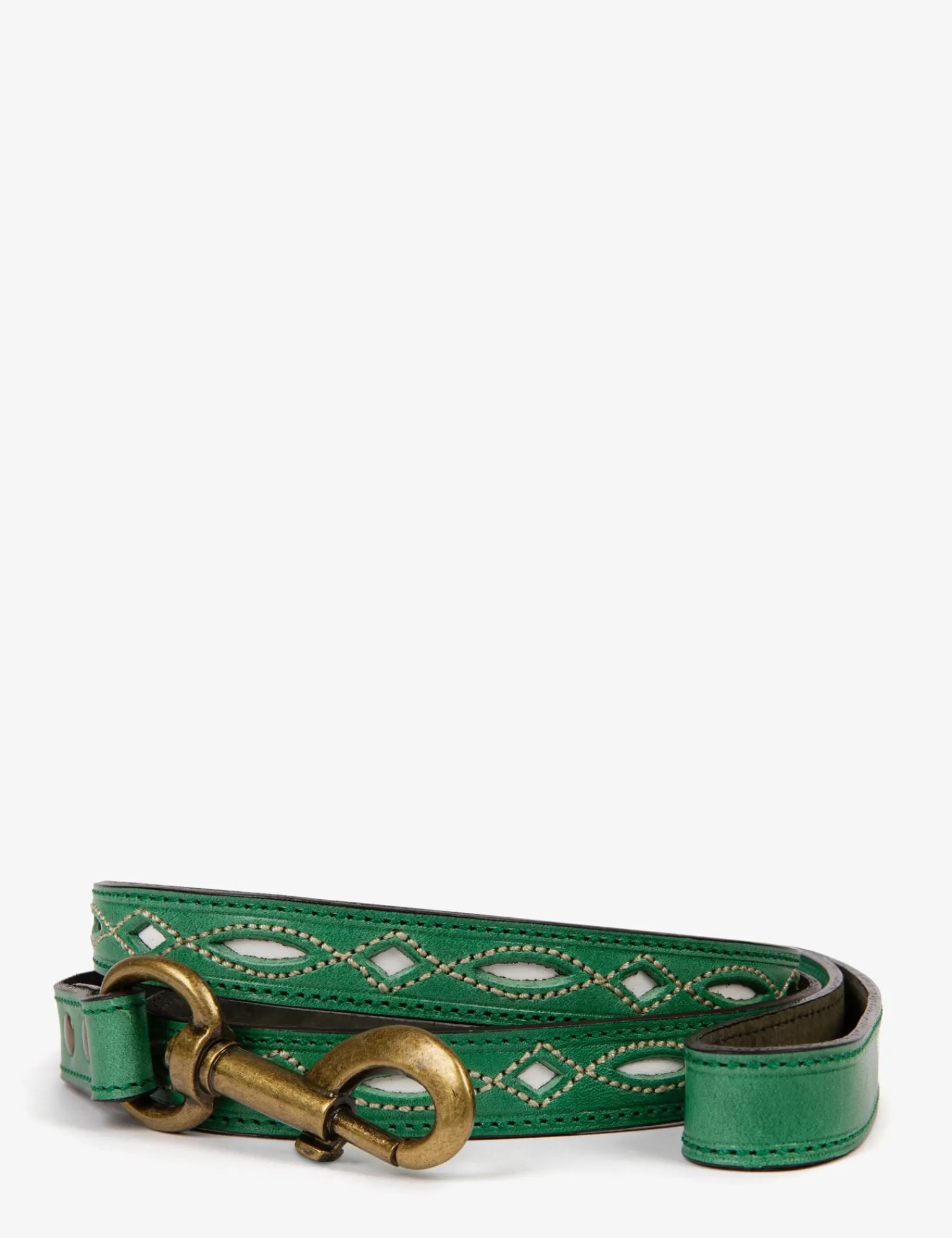 Penelope Chilvers Leather Caramelo Dog Lead Green Clearance
