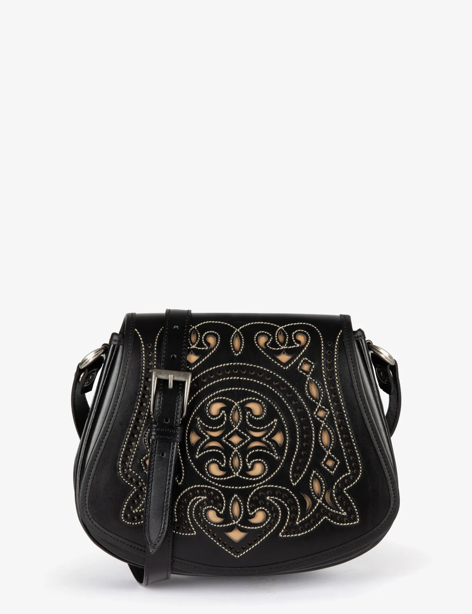 Penelope Chilvers Romero Leather Bag Black/Bone Best