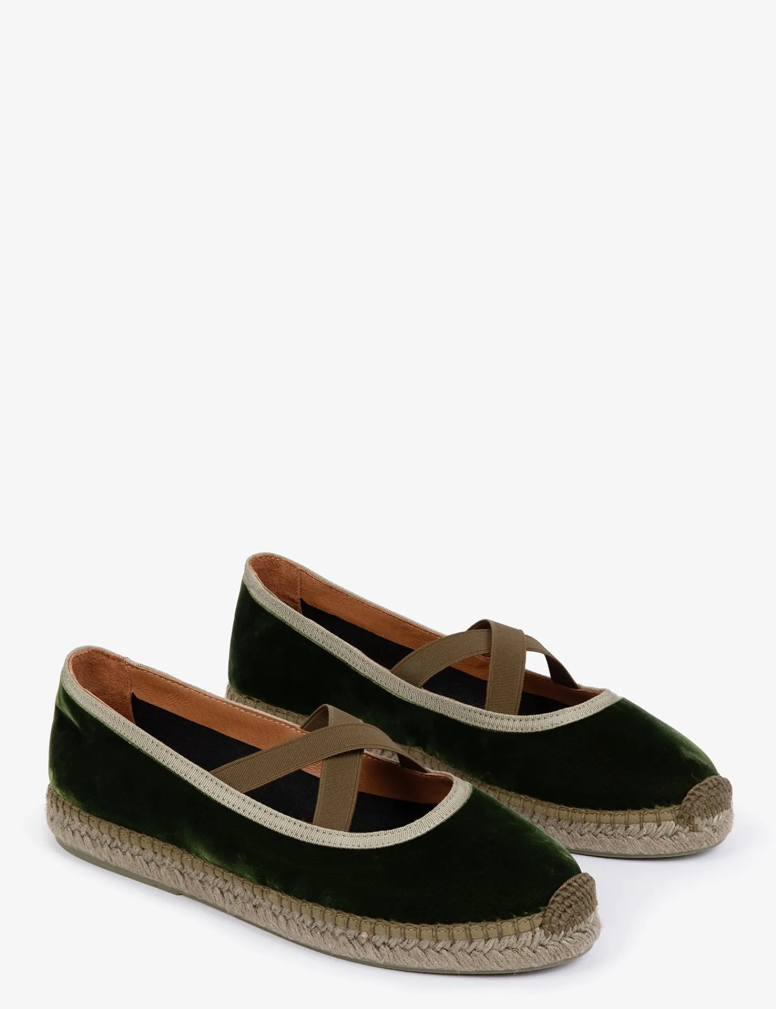 Penelope Chilvers Chico Velvet Espadrille Khaki Hot