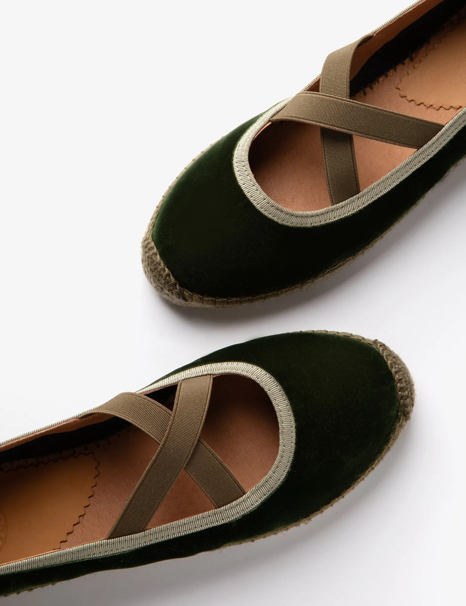 Penelope Chilvers Chico Velvet Espadrille Khaki Hot