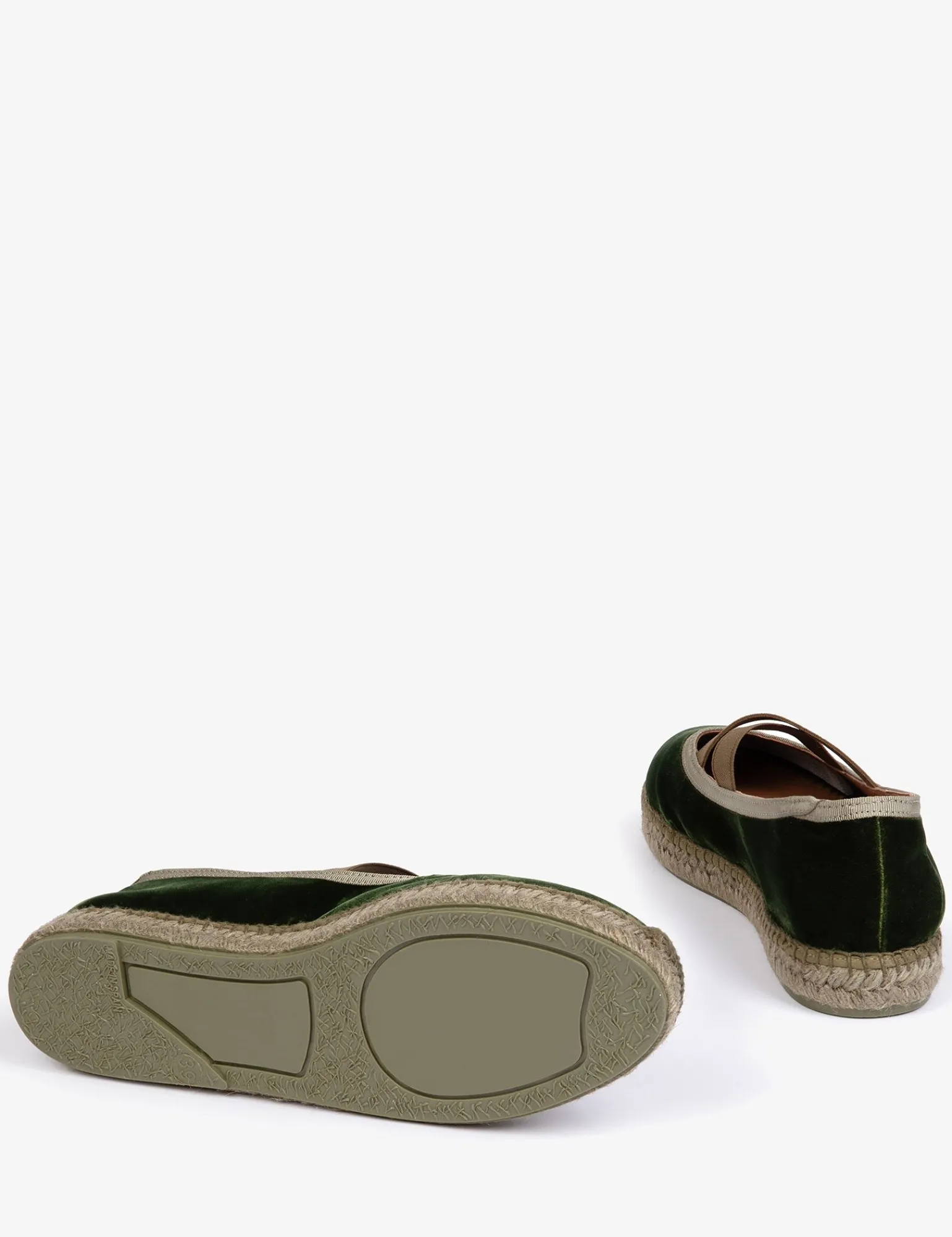 Penelope Chilvers Chico Velvet Espadrille Khaki Hot