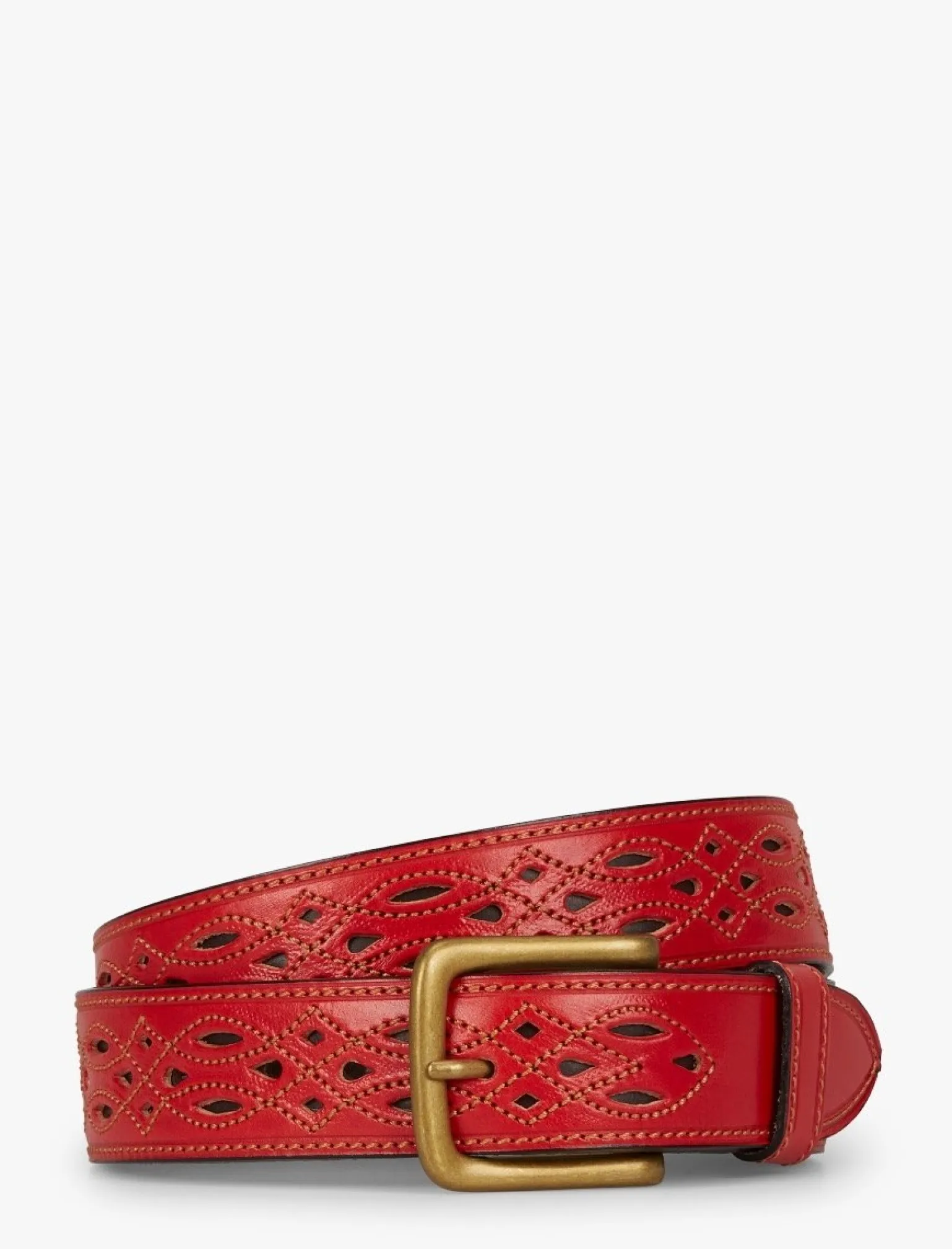 Penelope Chilvers Feria Leather Belt Red Discount