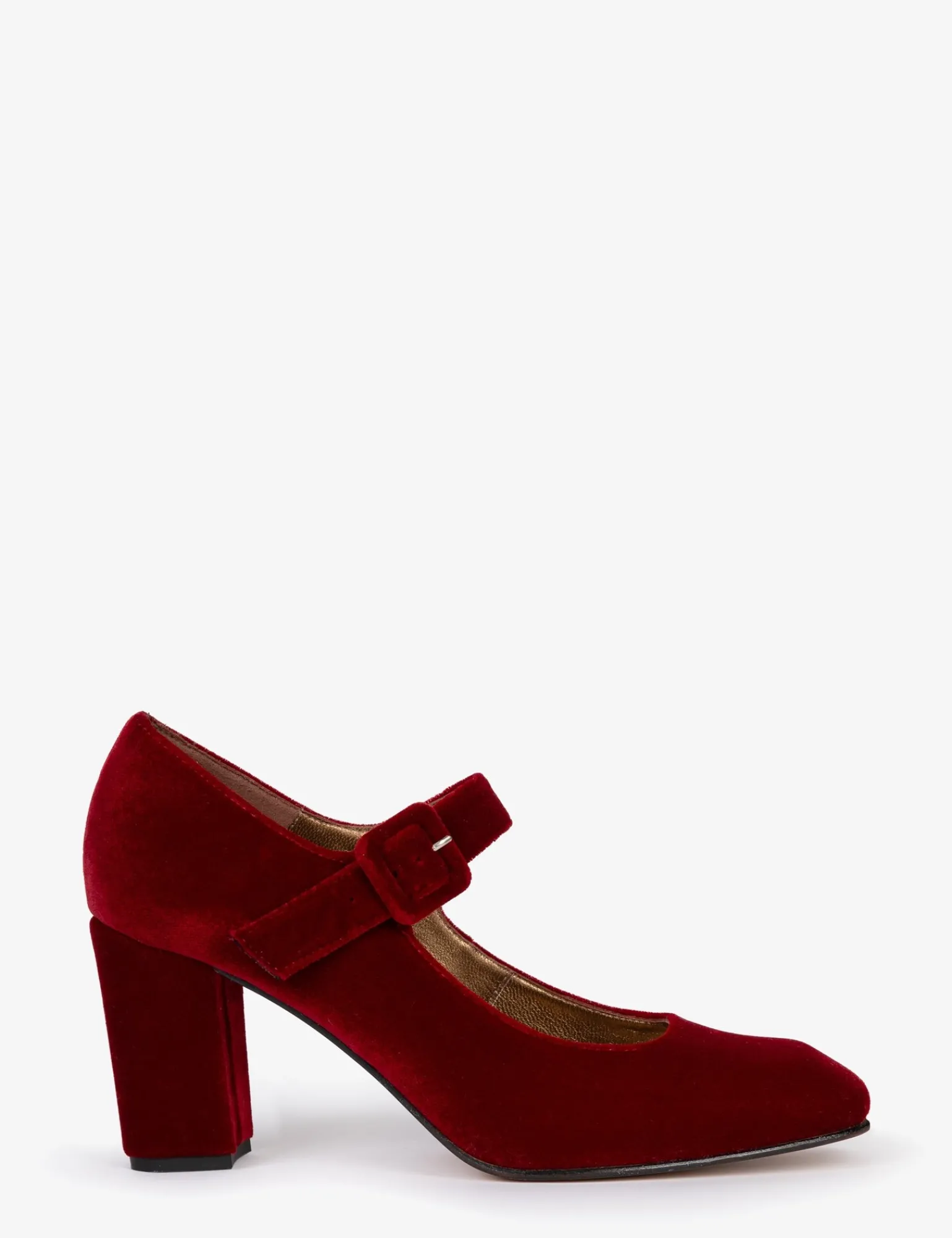 Penelope Chilvers High Mary Jane Velvet Shoe Red Hot