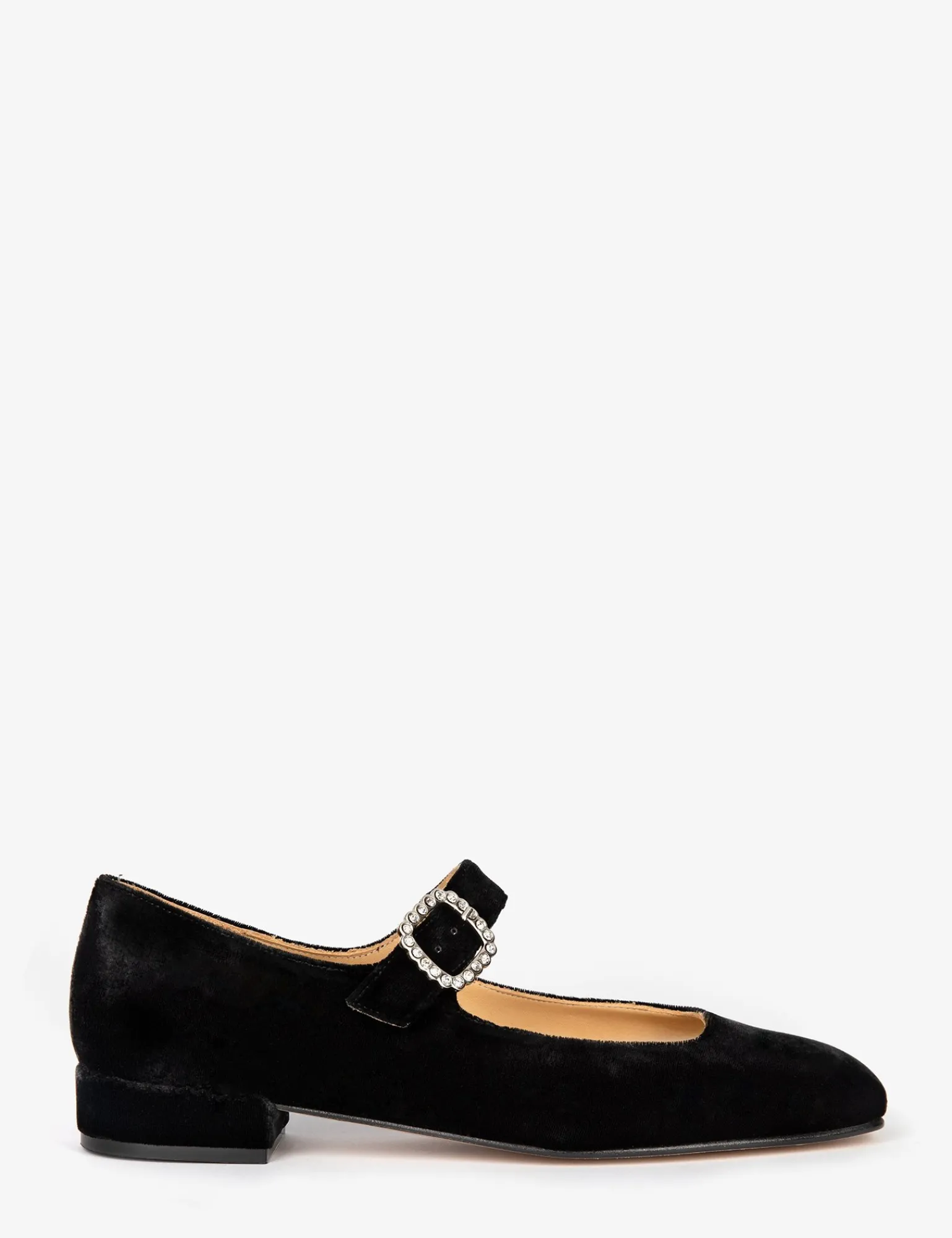 Penelope Chilvers Low Mary Jane Diamante Velvet Shoe Black Sale