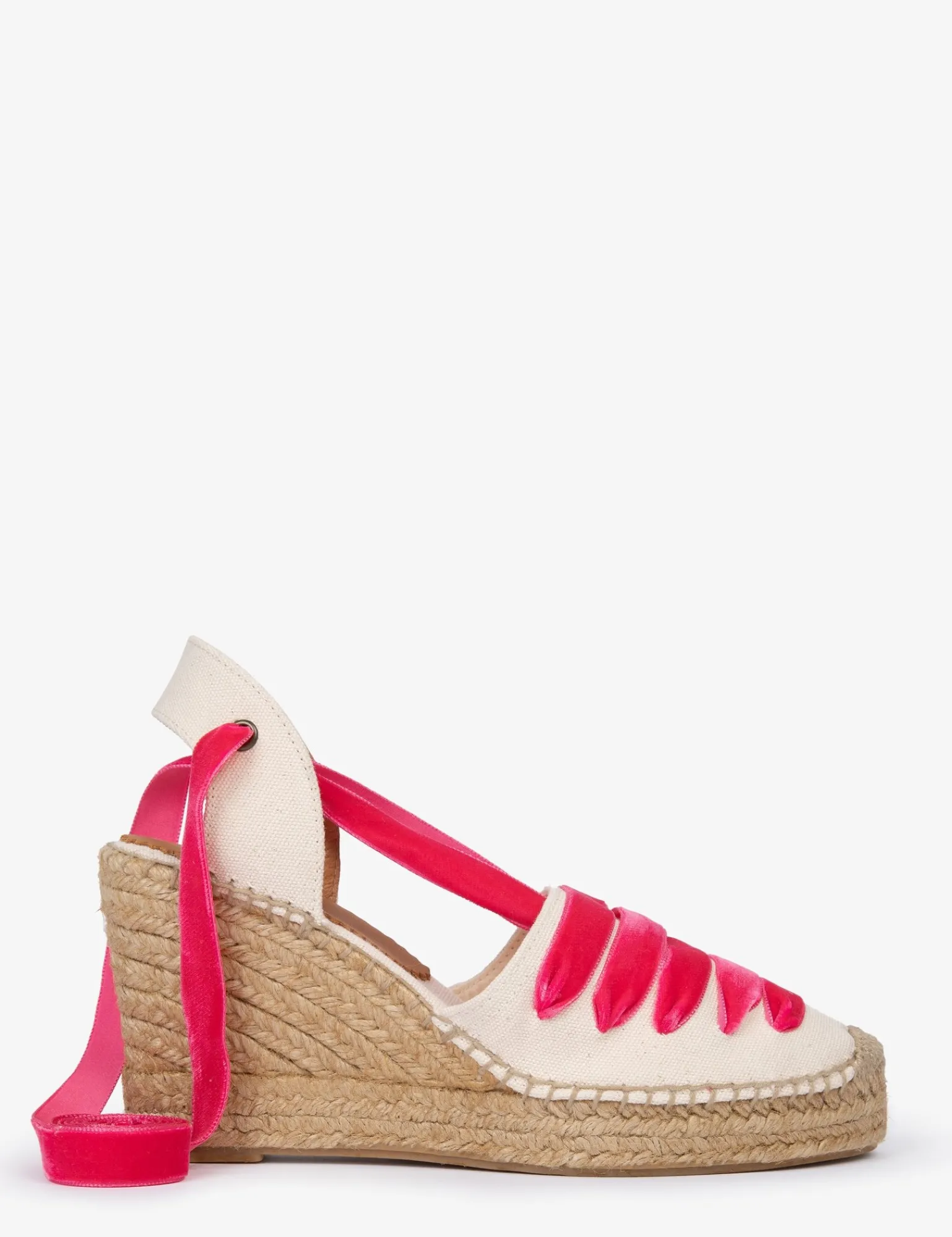 Penelope Chilvers High Sevillana Dali Espadrille Ivory/Fuchsia Discount