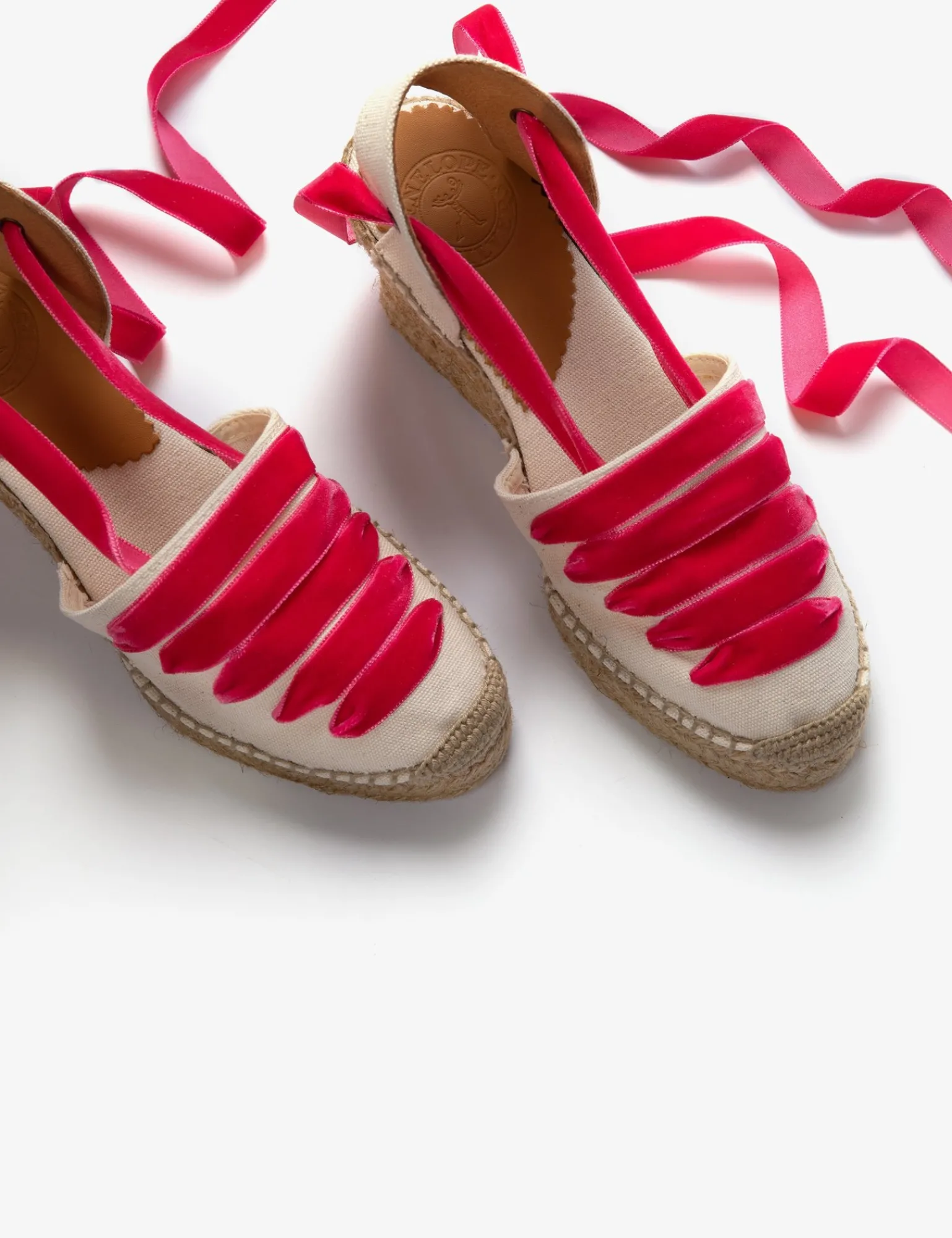 Penelope Chilvers High Sevillana Dali Espadrille Ivory/Fuchsia Discount
