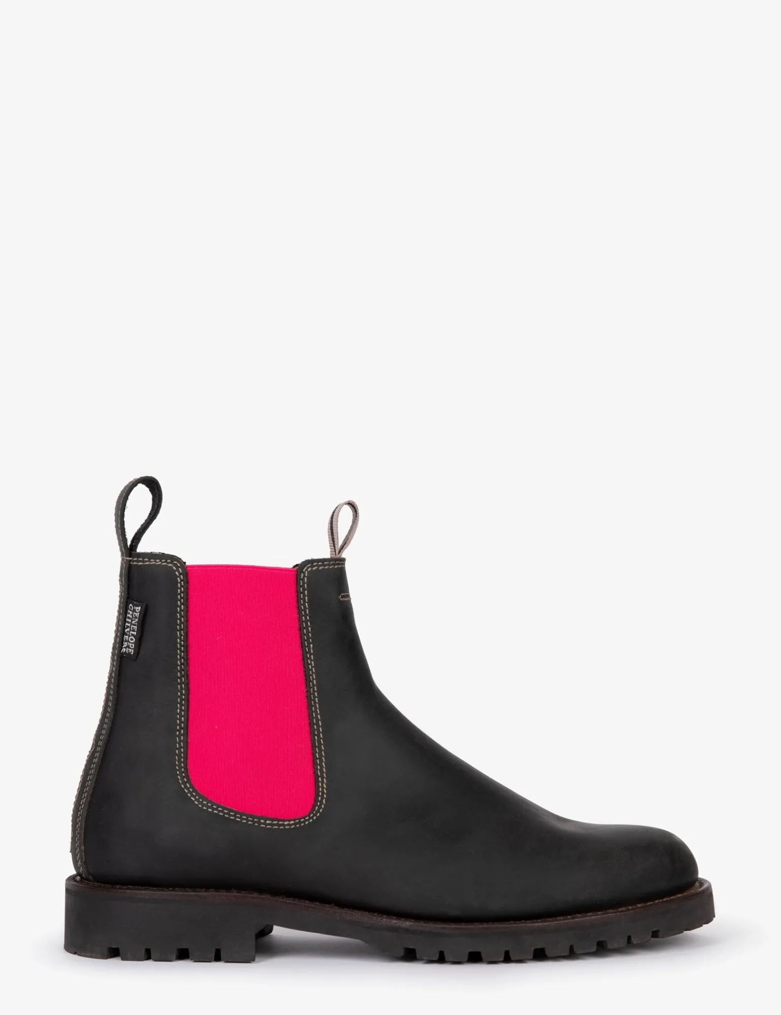 Penelope Chilvers Nelson Leather Boot Black/NeonPink Outlet