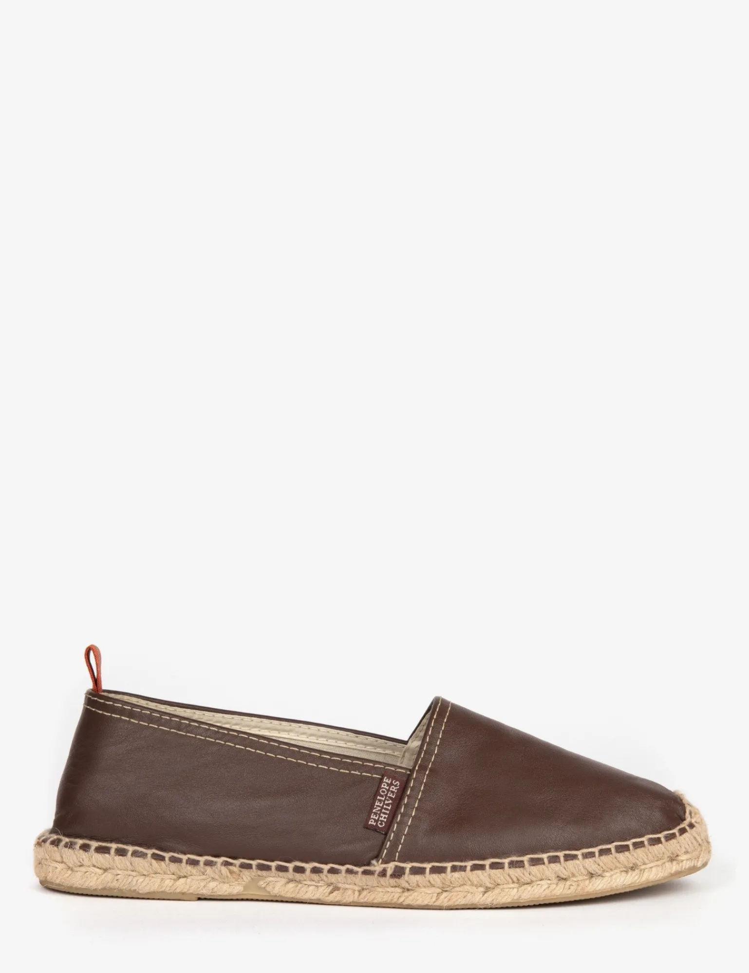 Penelope Chilvers Mens Flat Leather Espadrille BitterChocolate Outlet