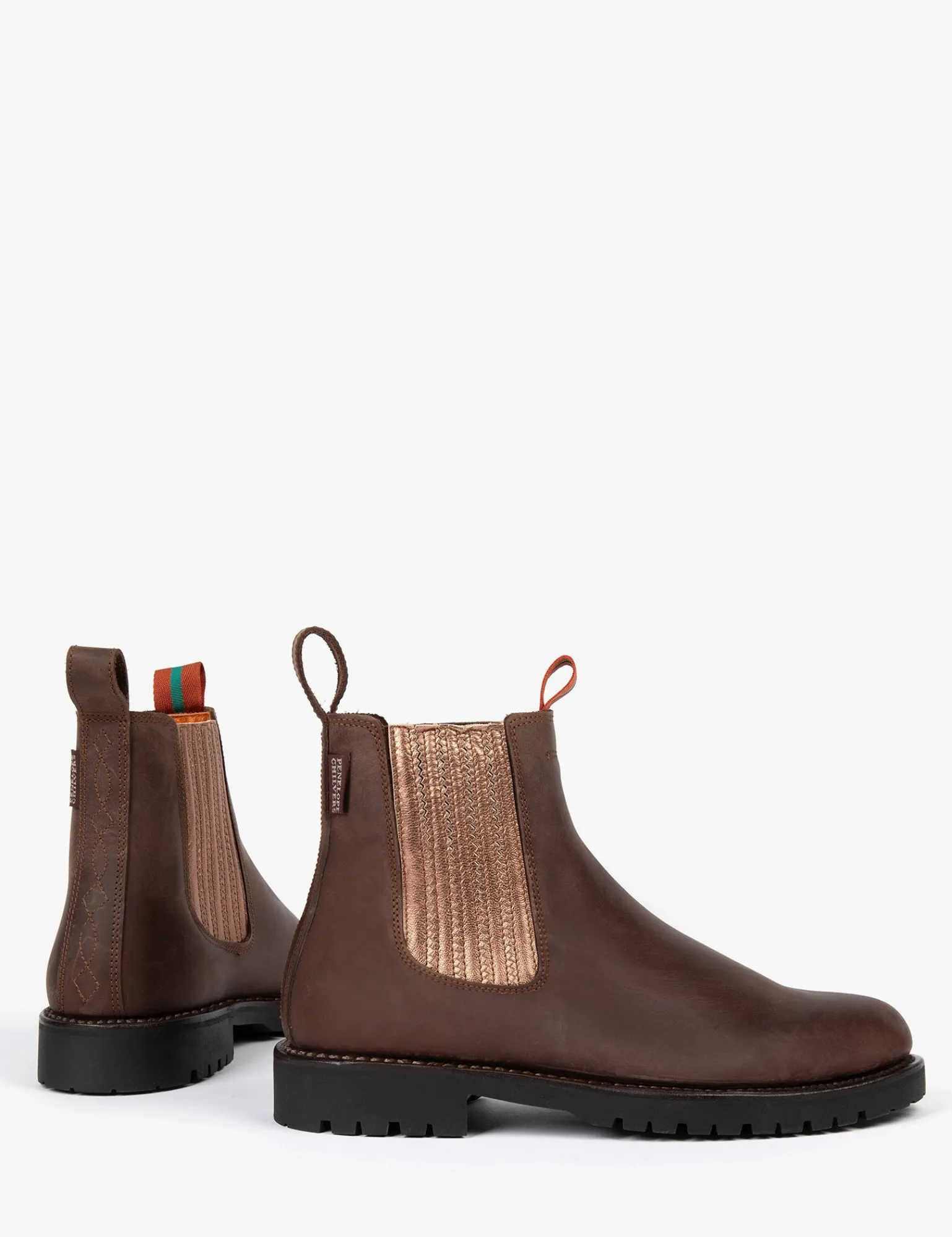 Penelope Chilvers Oscar Leather Boot BitterChocolate/RoseGold Discount