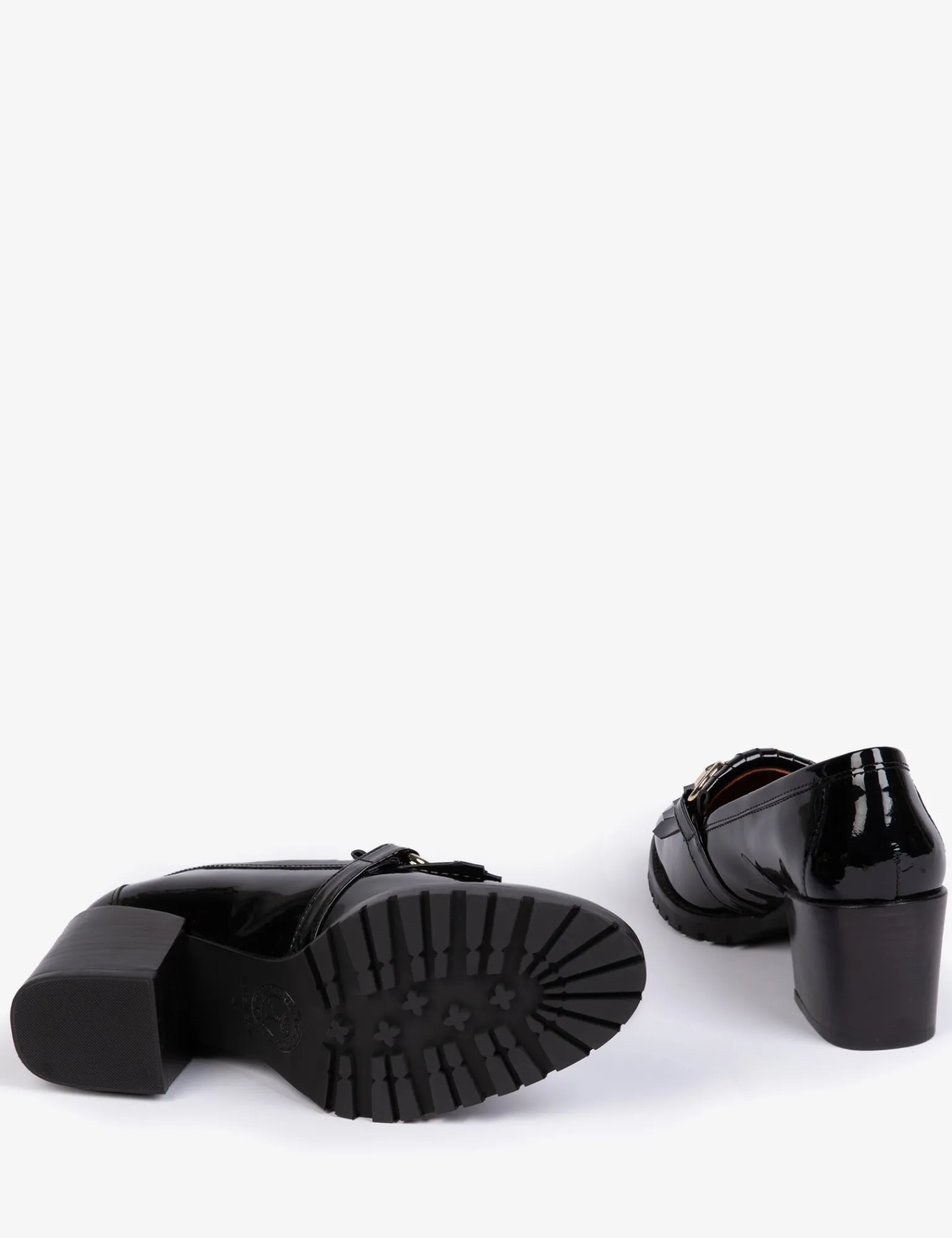 Penelope Chilvers Mid Monti Fringe Patent Loafer Black Hot