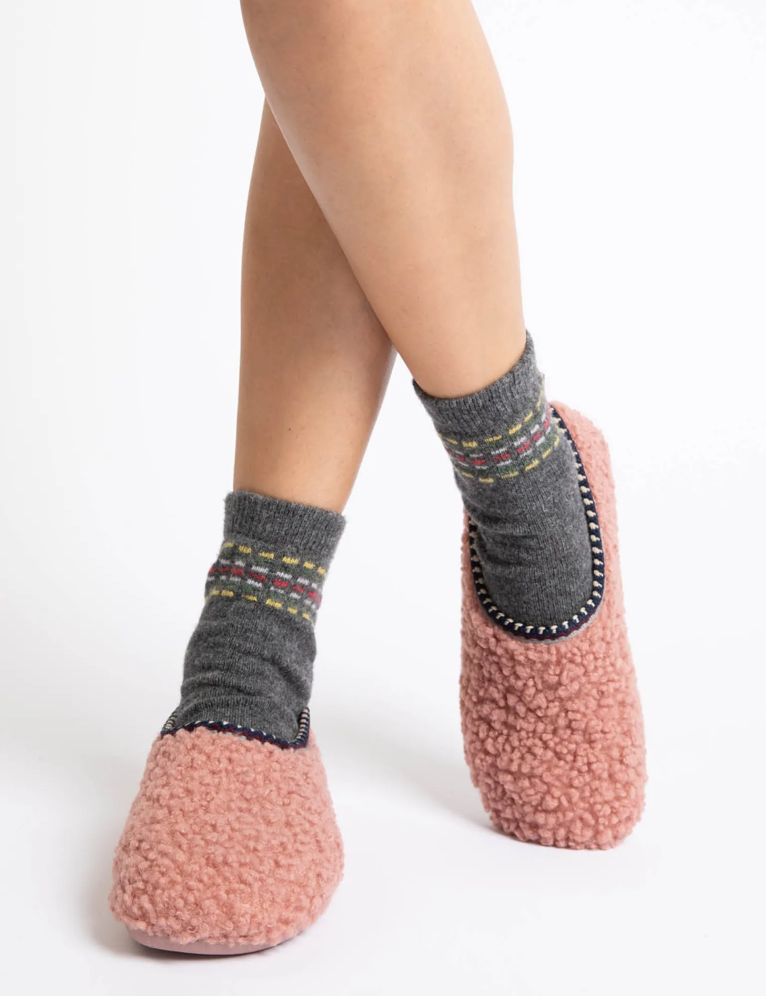 Penelope Chilvers Peaseblossom Fleece Slipper Rose Hot