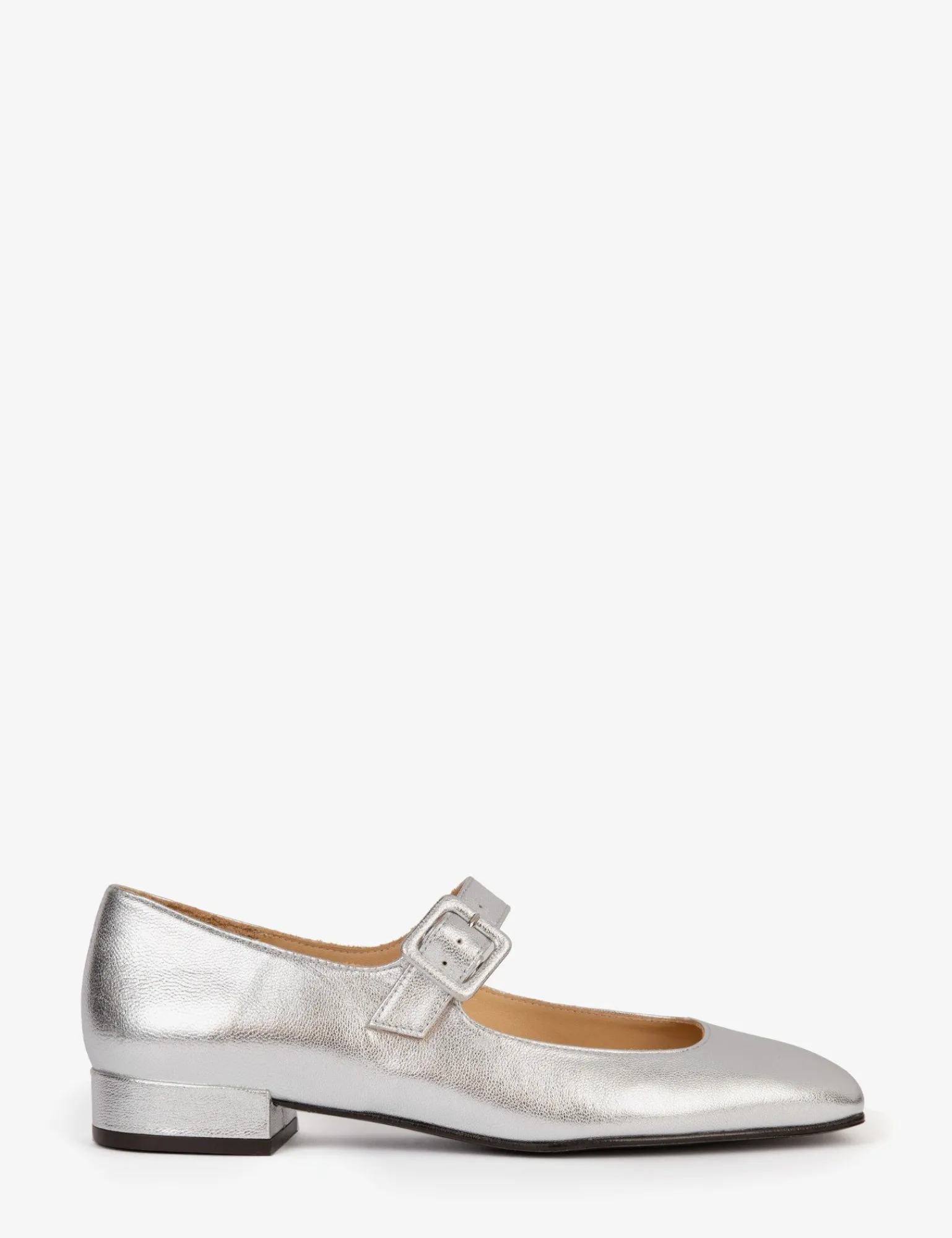 Penelope Chilvers Low Mary Jane Leather Shoe Silver Discount