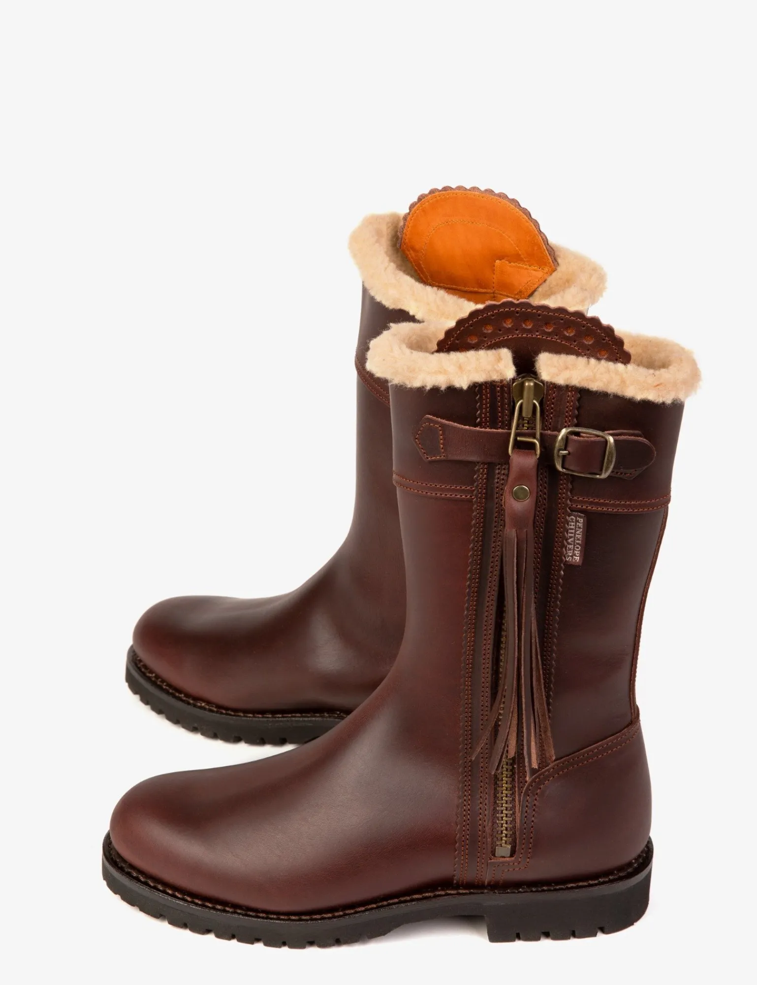 Penelope Chilvers Midcalf Lined Tassel Boot Conker Sale
