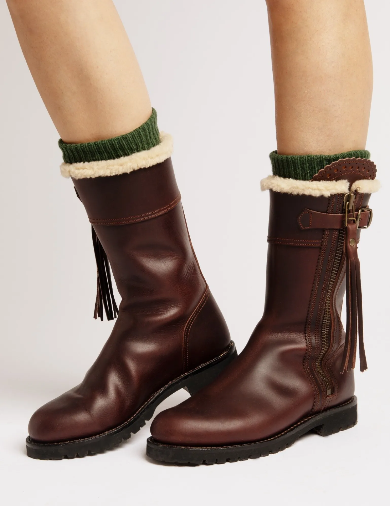 Penelope Chilvers Midcalf Lined Tassel Boot Conker Sale
