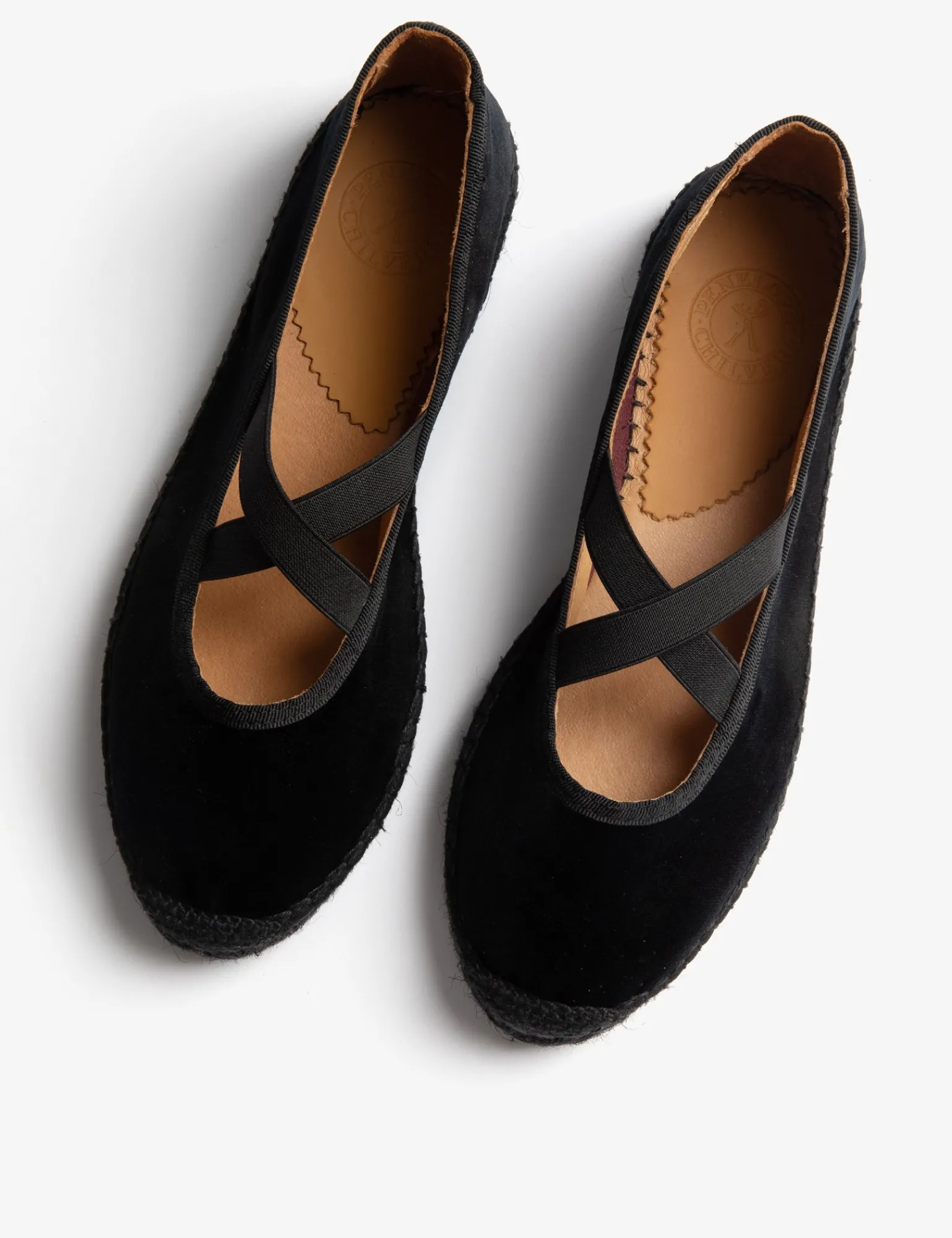 Penelope Chilvers Chico Velvet Espadrille Black New