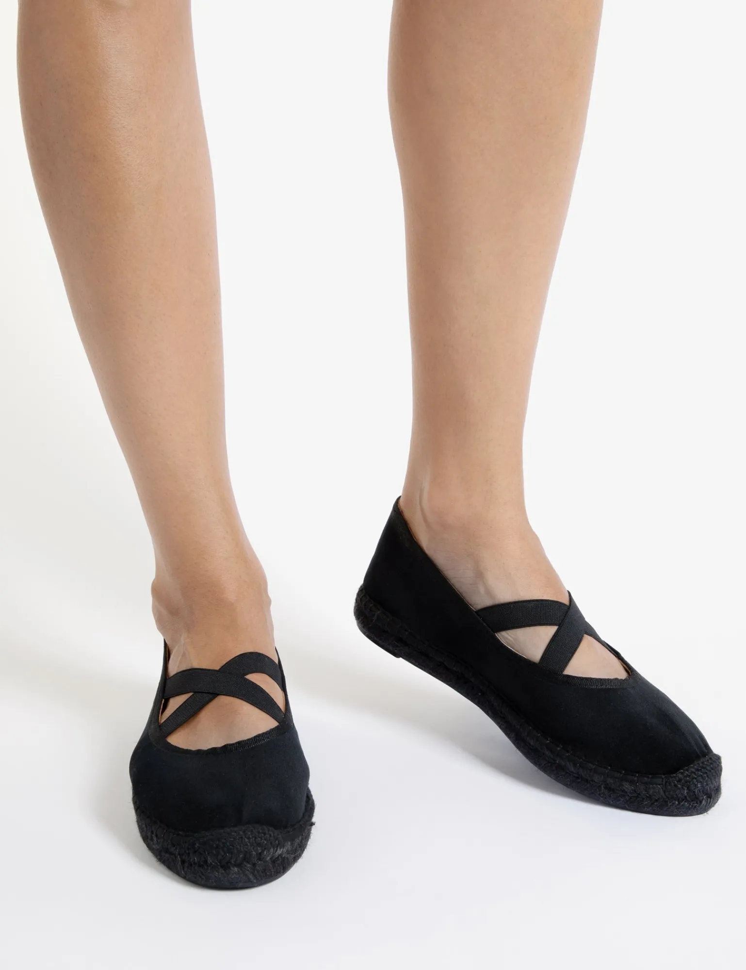 Penelope Chilvers Chico Velvet Espadrille Black New