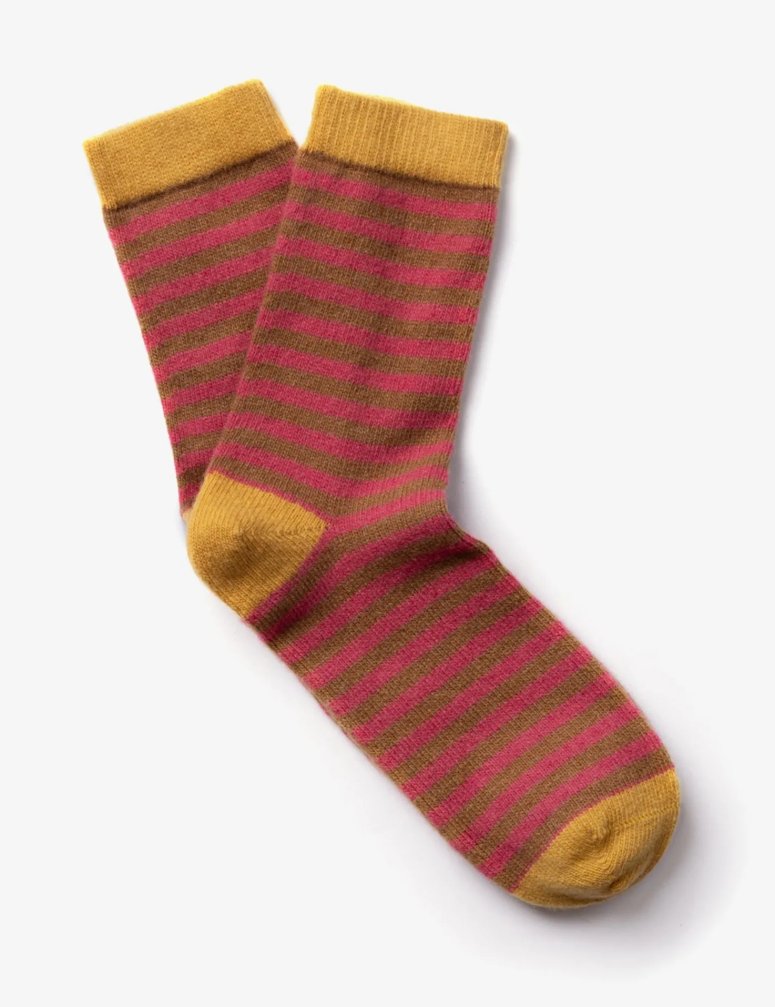 Penelope Chilvers Lambswool Candy Stripe Sock RhubarbCustard New