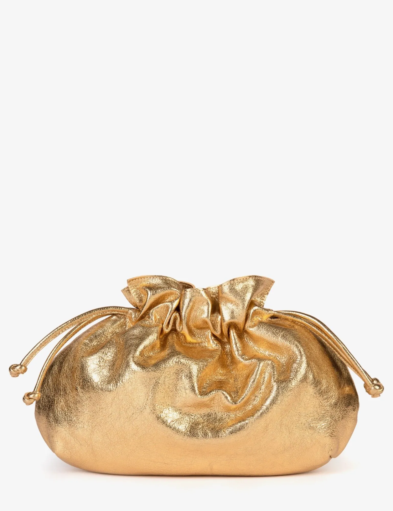 Penelope Chilvers Puffball Leather Clutch Gold Online