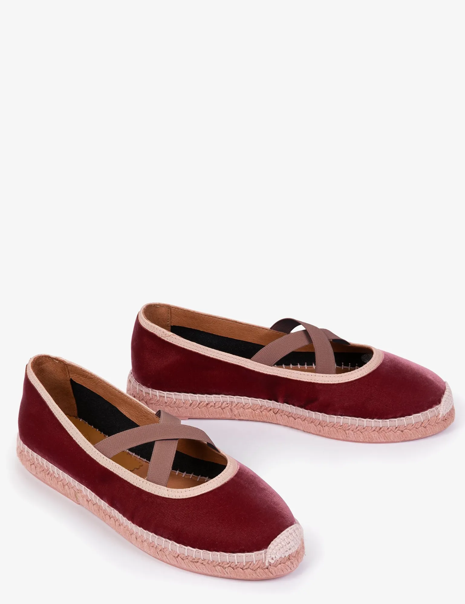 Penelope Chilvers Chico Velvet Espadrille Pink New