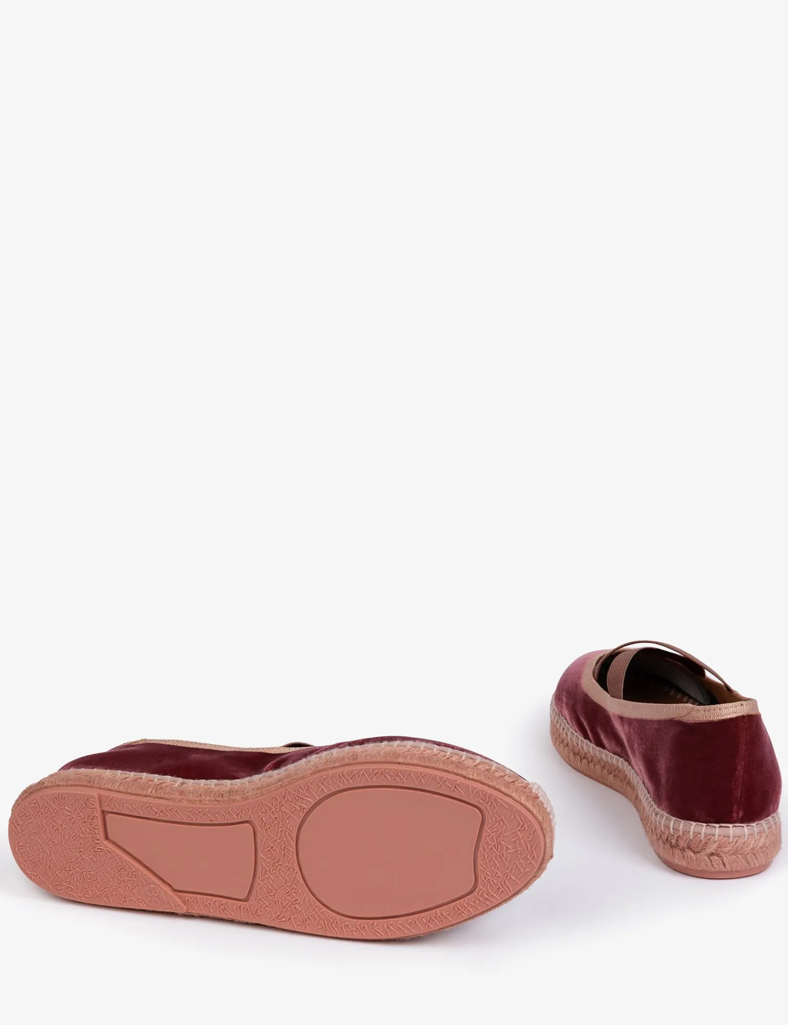 Penelope Chilvers Chico Velvet Espadrille Pink New