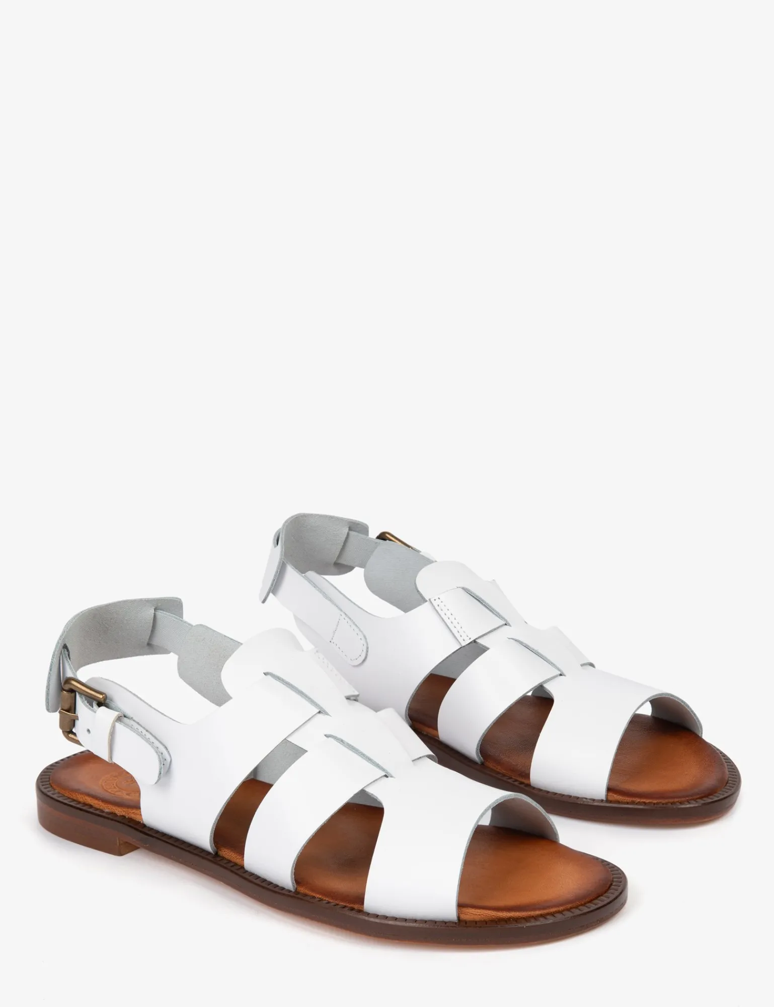 Penelope Chilvers Biscay Leather Sandal White Clearance