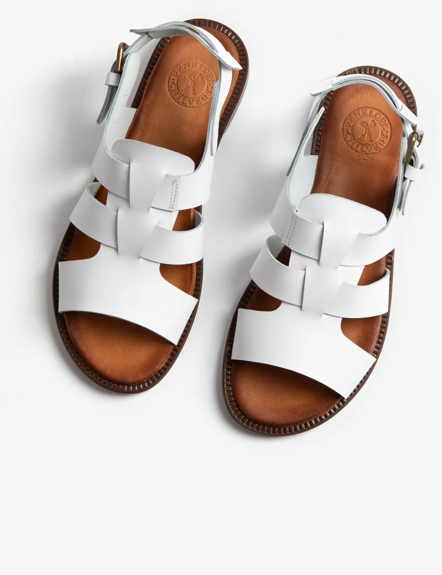 Penelope Chilvers Biscay Leather Sandal White Clearance